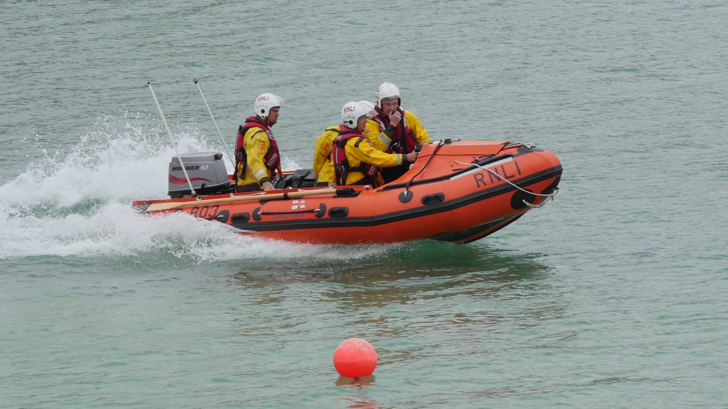 St Ives inshore lifeboat launching