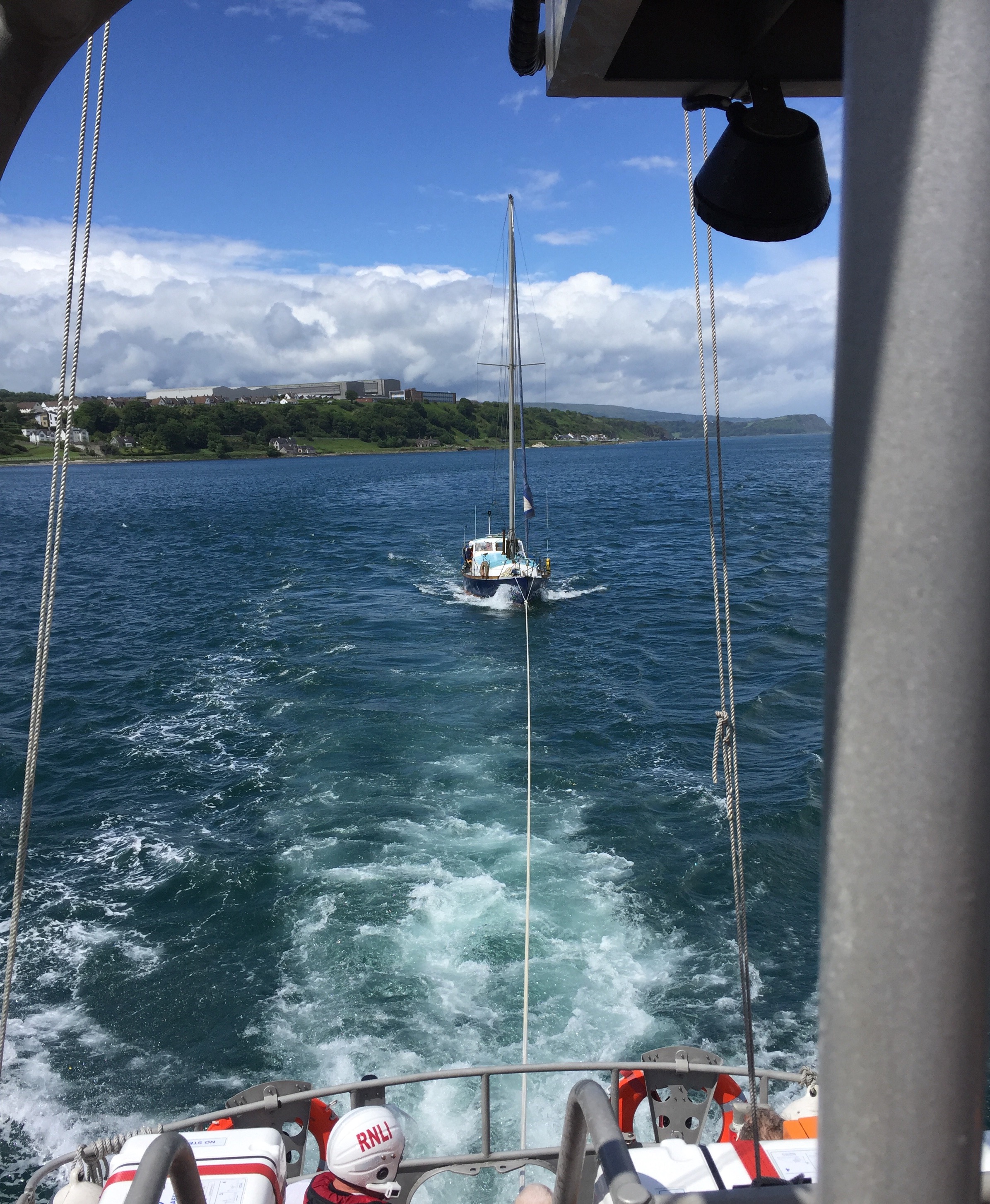 Larne RNLI tow casualty vessel to Larne Lough