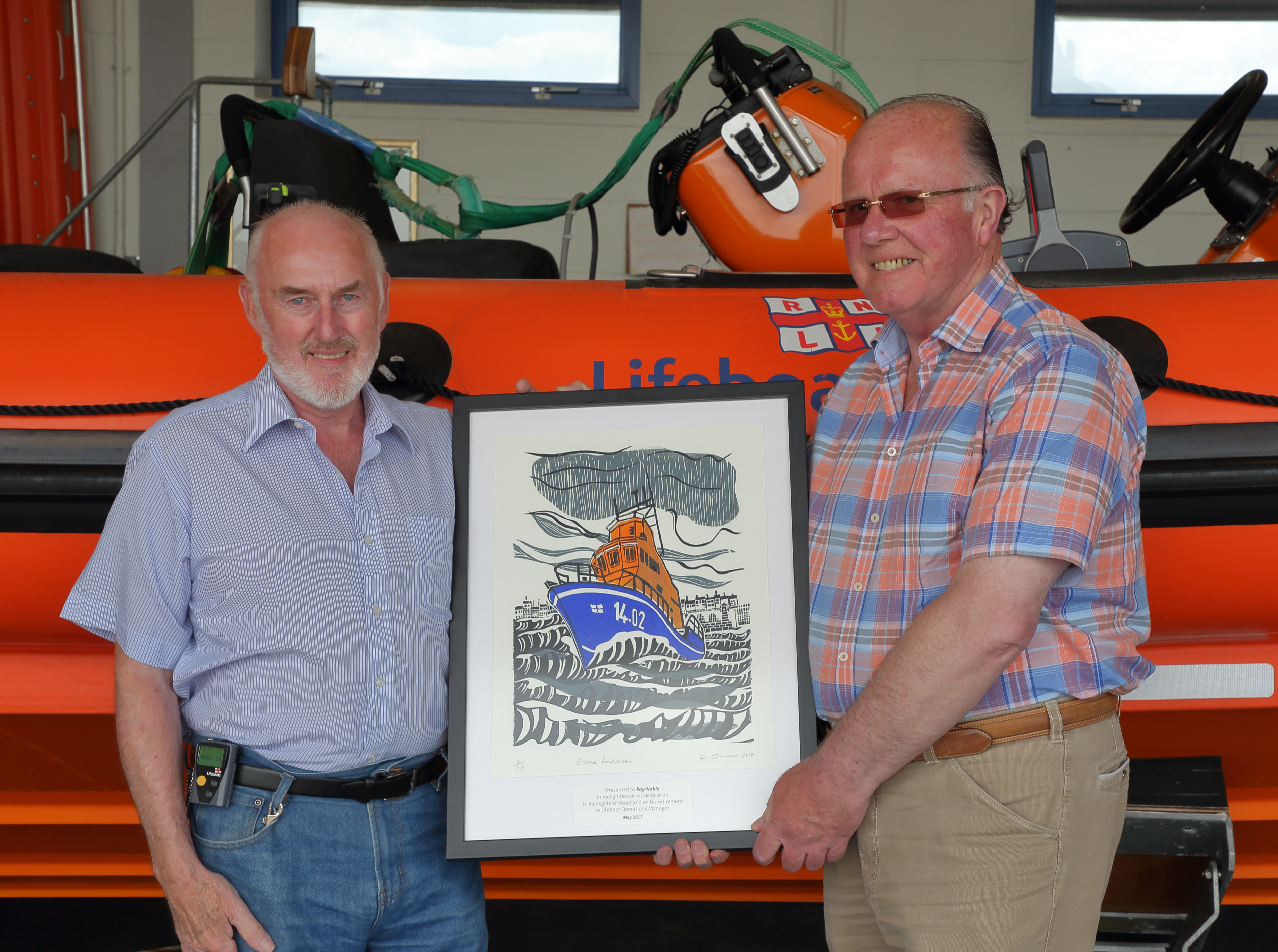 Retiring LOM Ray Noble being presented with print