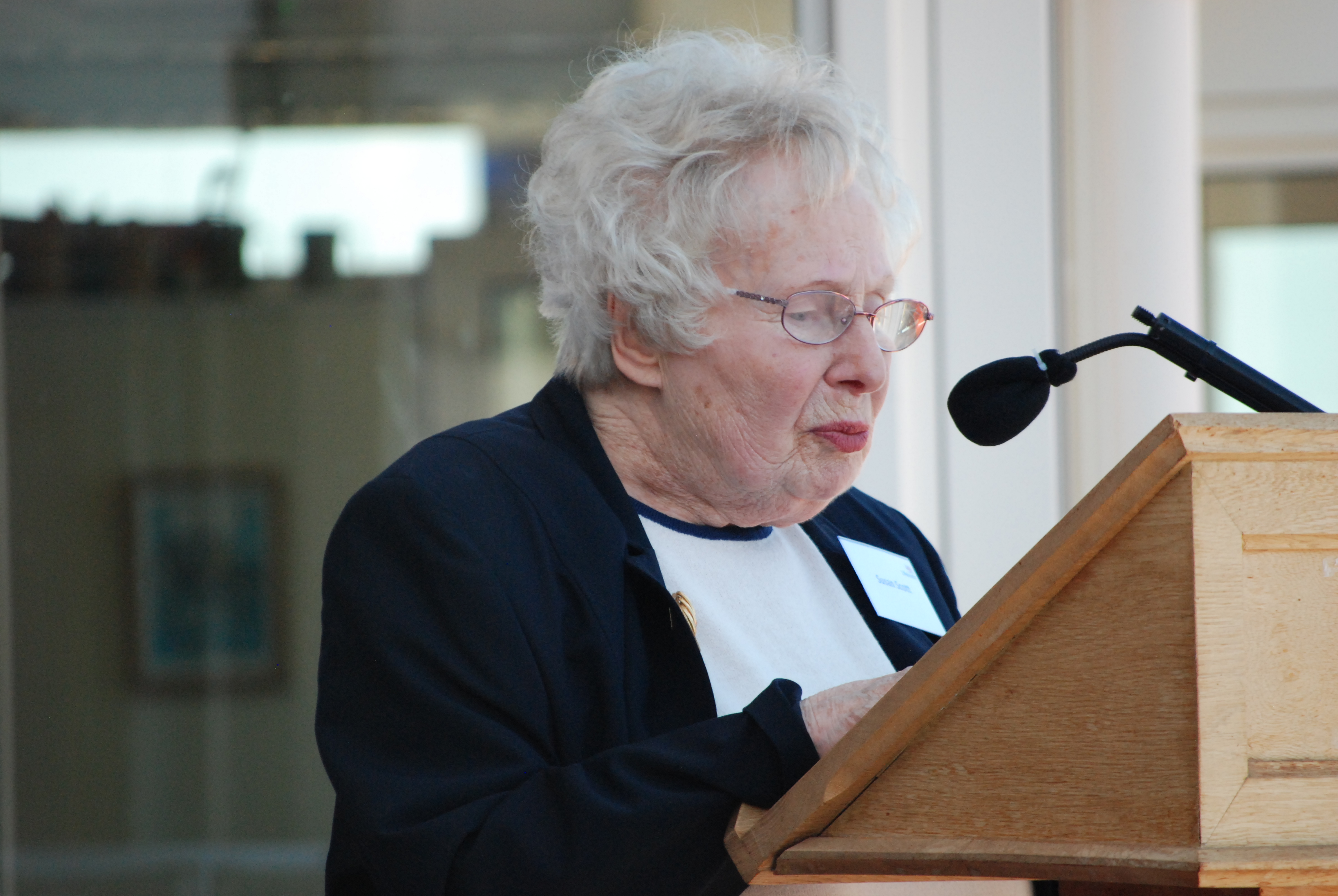 Generous donor Susan Scott at the lifeboat naming ceremony
