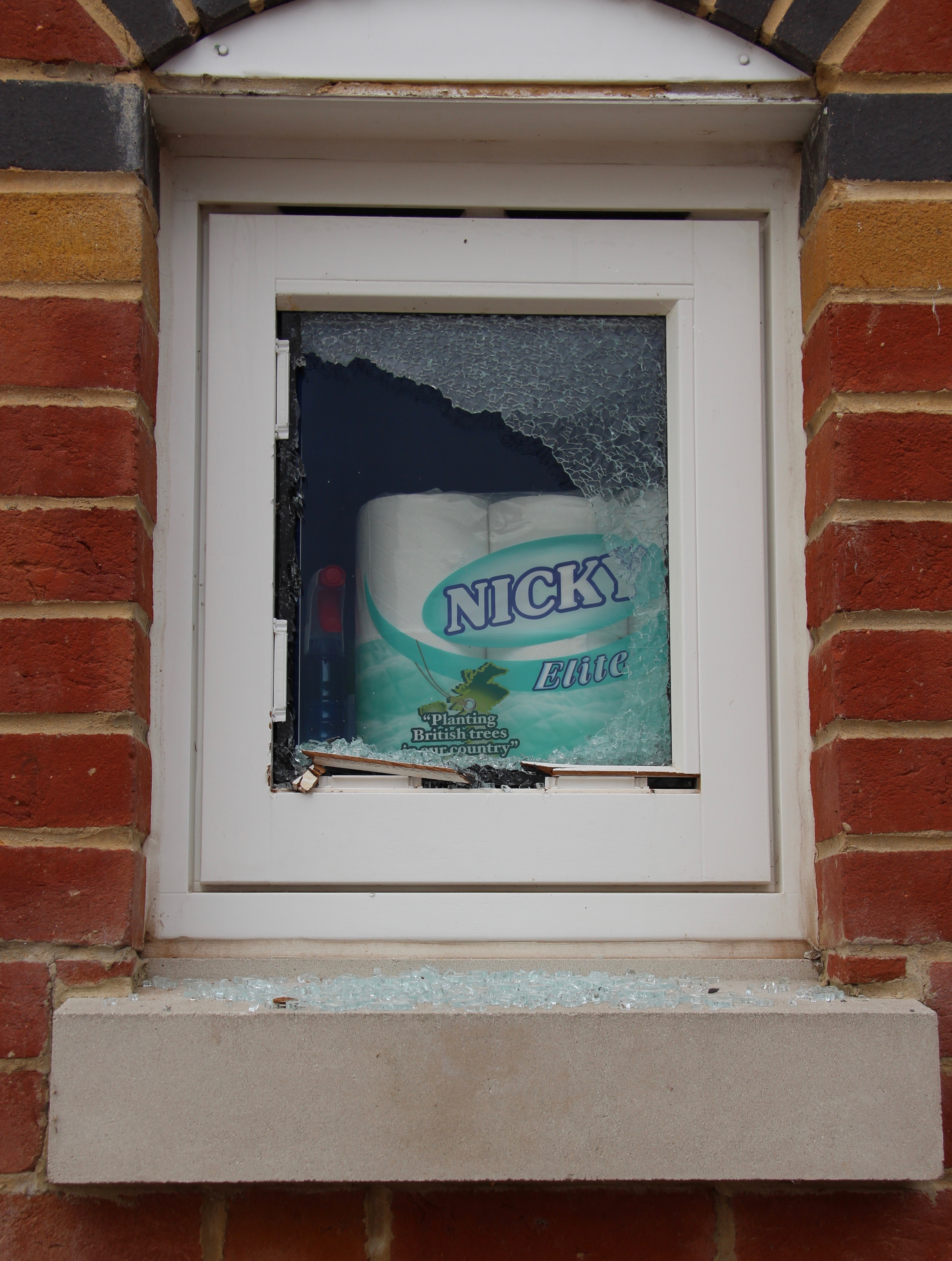 Fortunately the triple glazing prevented the person from gaining access to the building