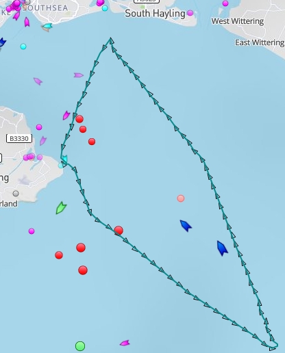 AIS track of RNLB Frank and Anne Wilkinson