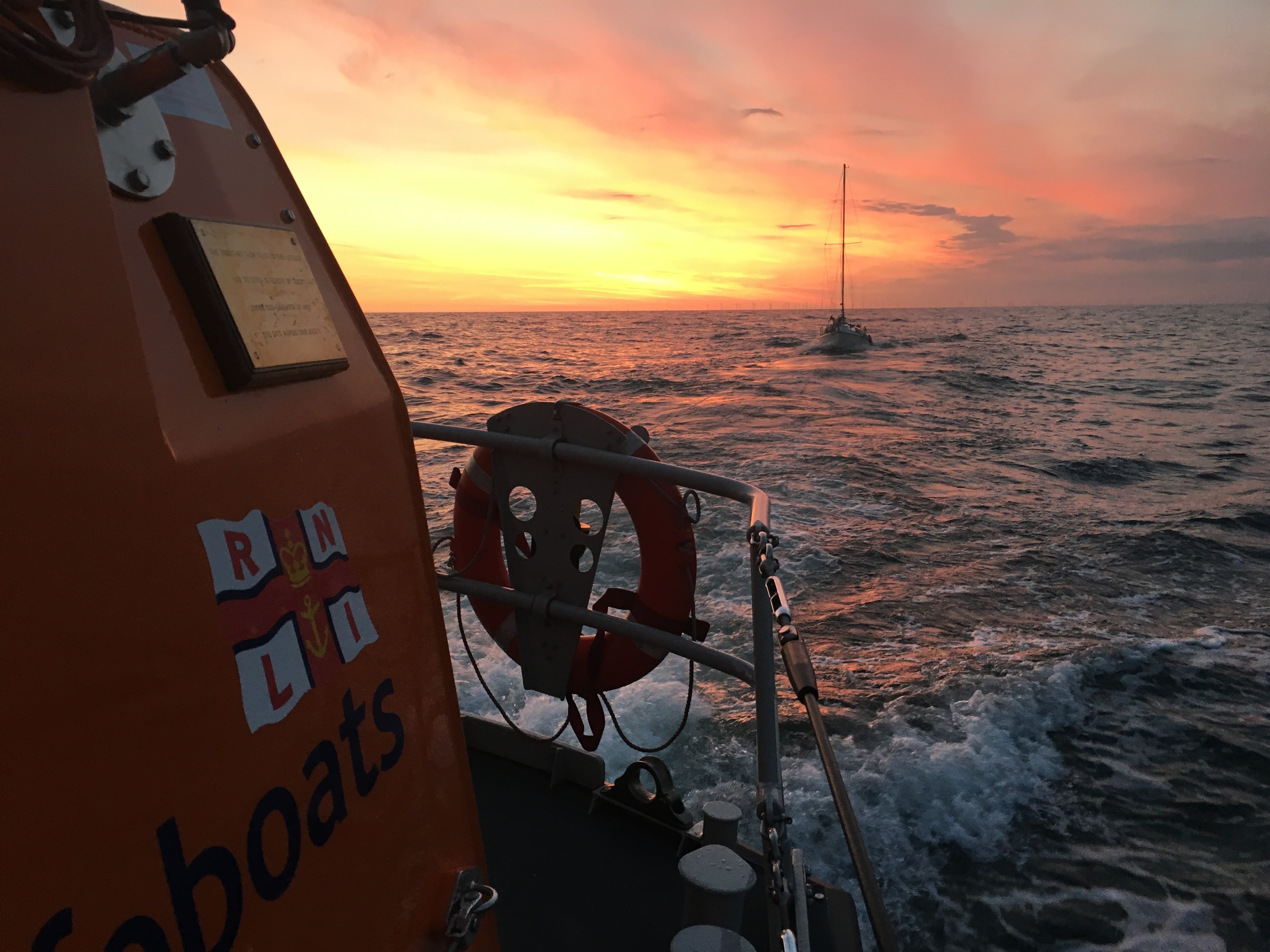 The sun coming up after a long night at sea for Llandudno RNLI volunteers