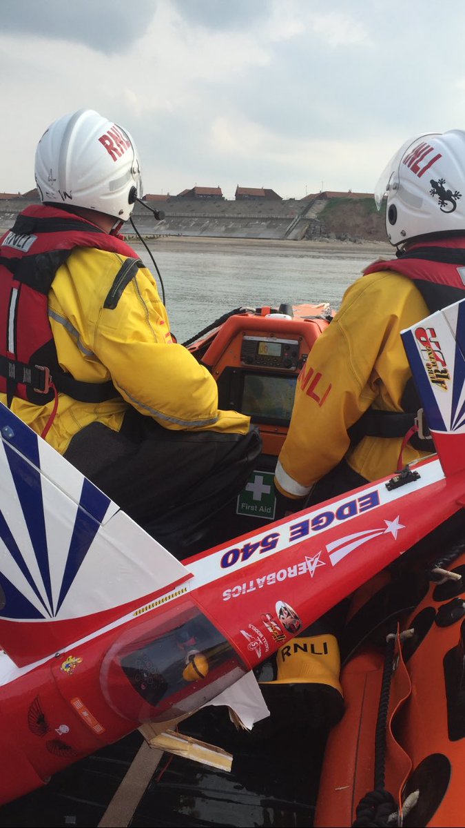 Withernsea RNLI with the model plane