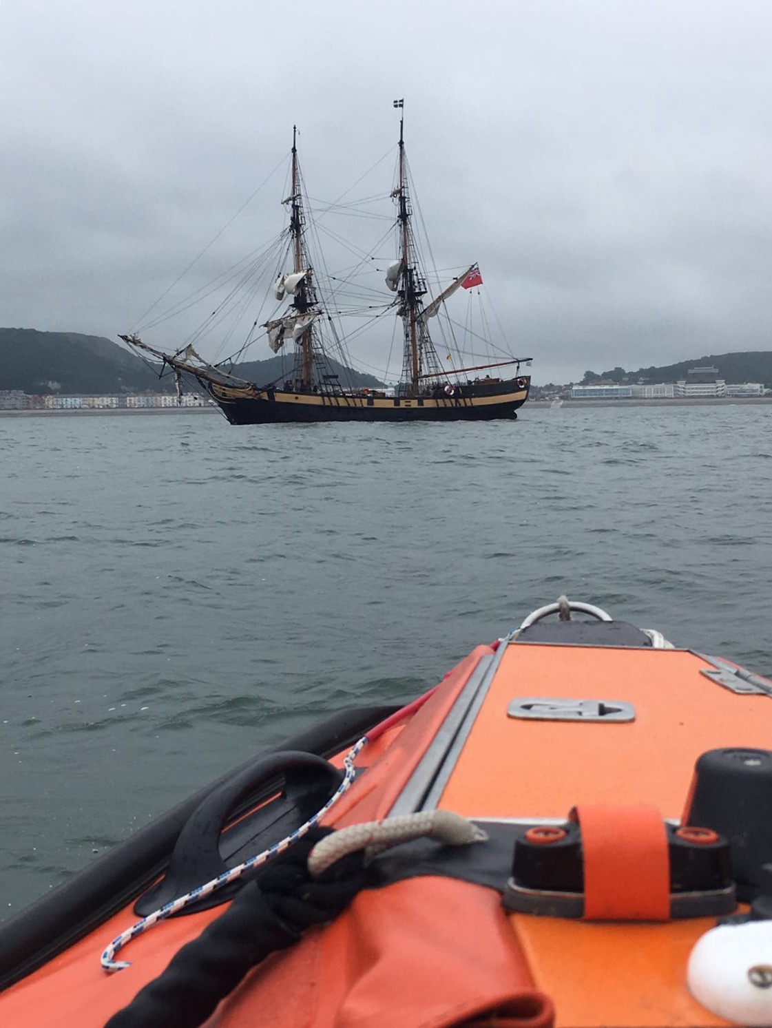 The lifeboat crew approaches the 1929-built Phoenix