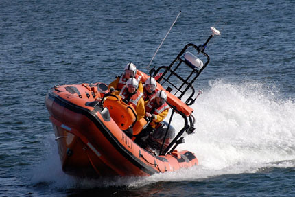 Atlantic 85 lifeboat Renee Sherman heading out tosea.