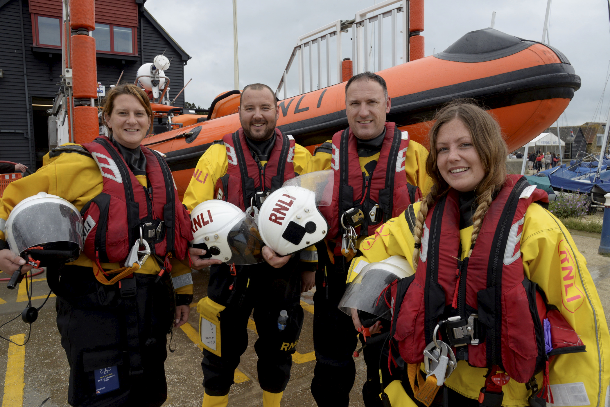 Vicky Kypta, Dan Monk, Craig Sidders and Nikky Williams who formed the winning crew for the 2017 Whitstable Lifeboat Dan Davies Seamanship and First Aid Competition on Saturday.