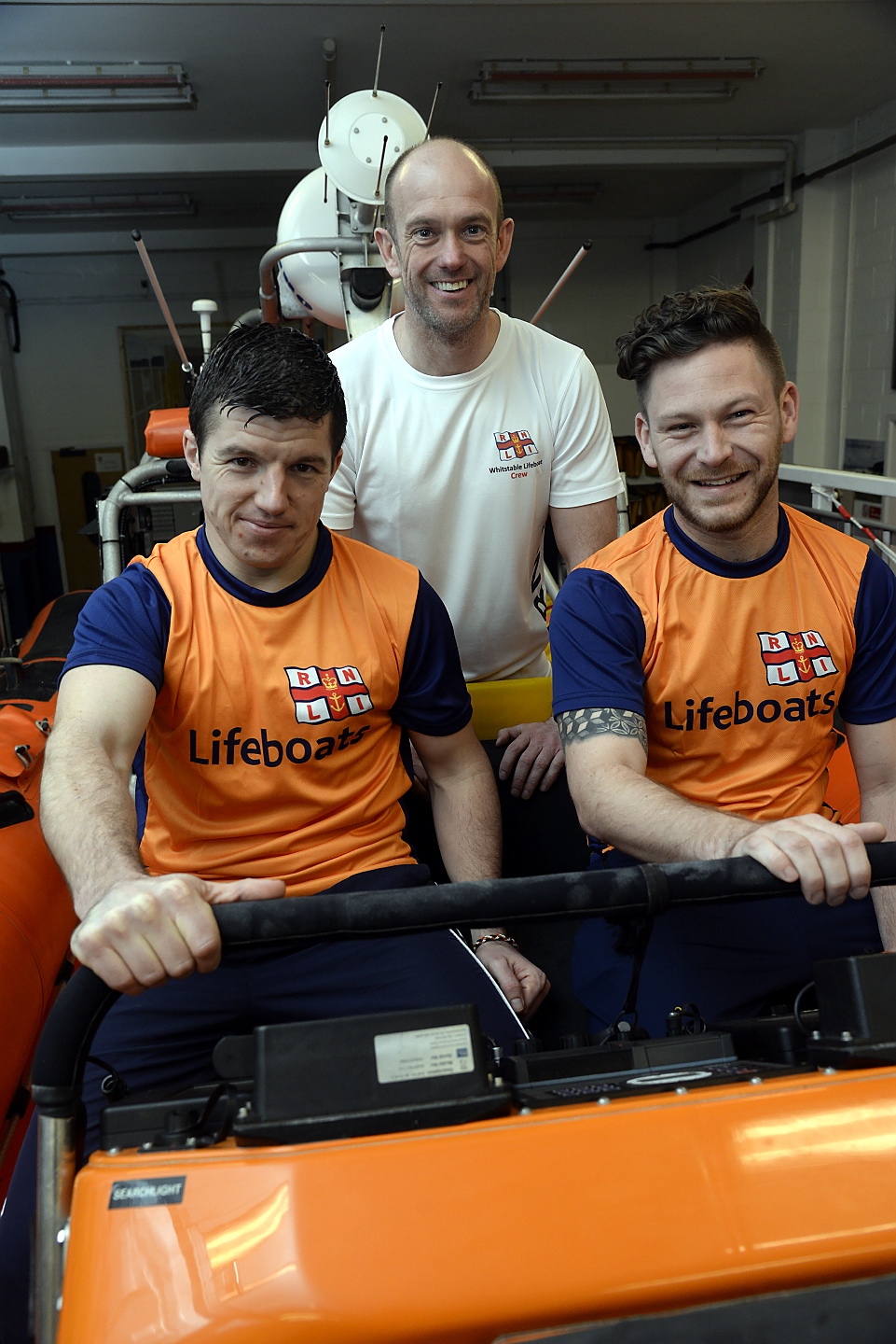 Whitstable lifeboat crewmembers who are running around all the Kent lifeboat stations.