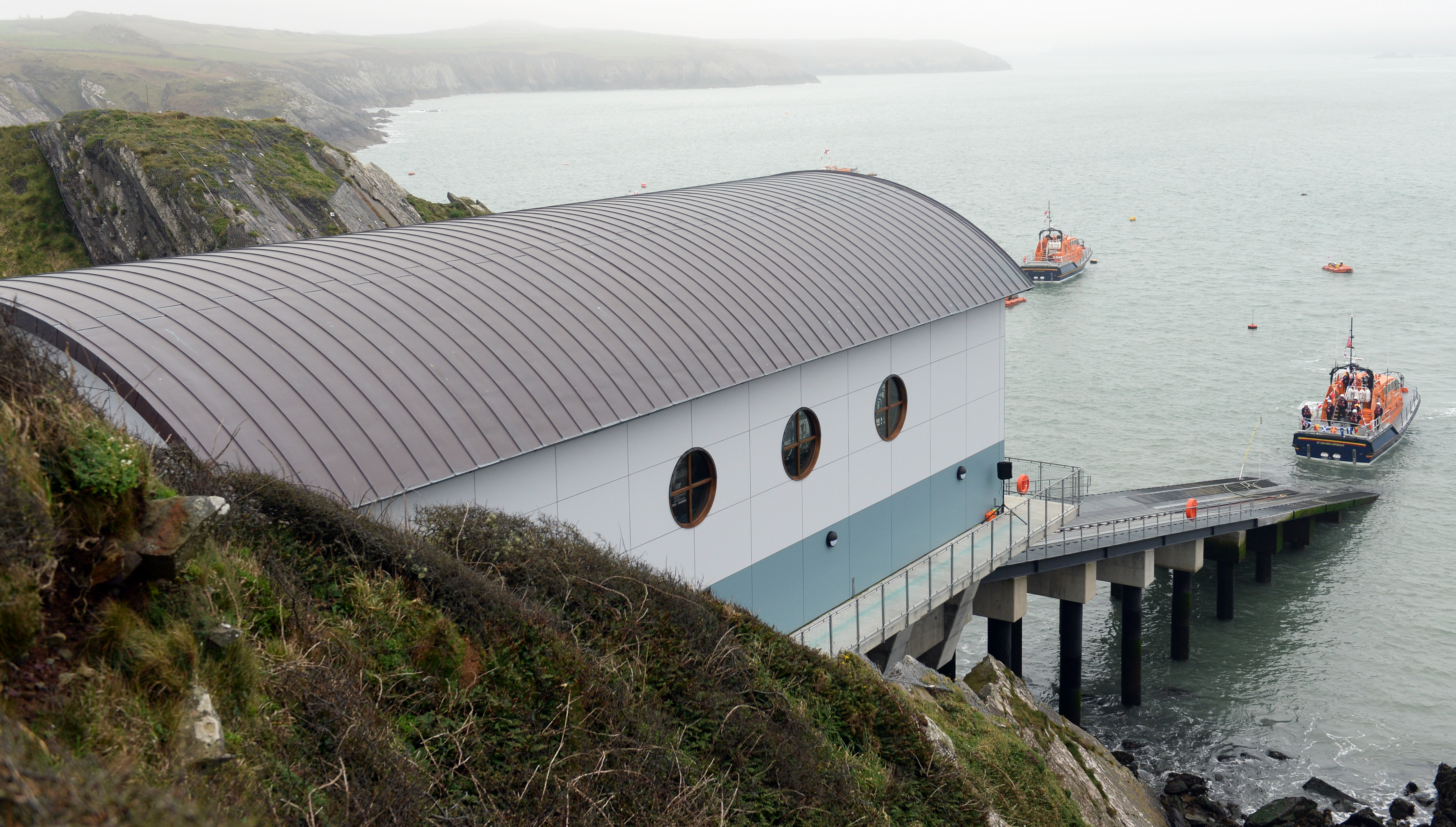 Official opening of the St Davids RNLI boathouse and naming of their Tamar class lifeboat Norah Wortley
