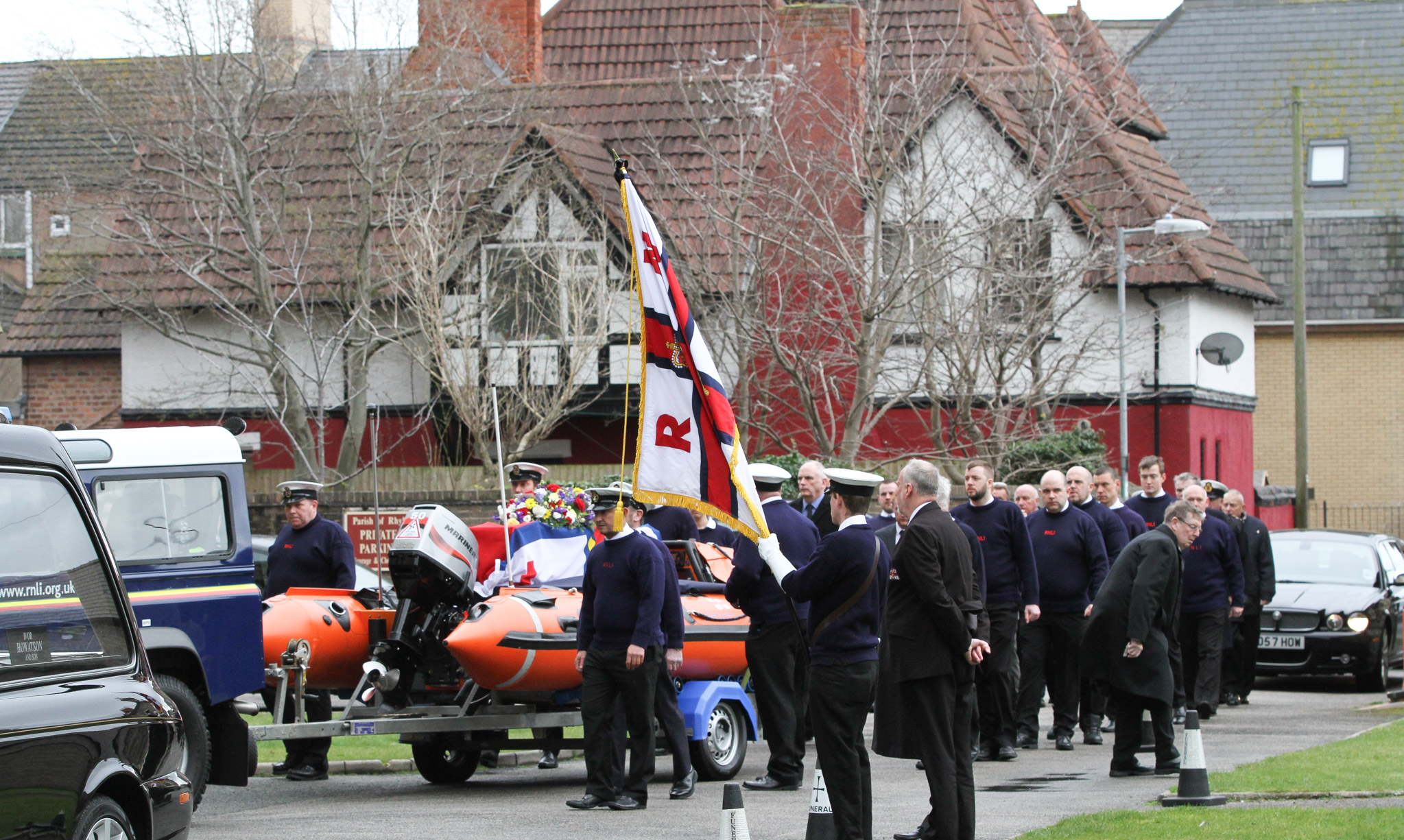 Cortege arrives at the church