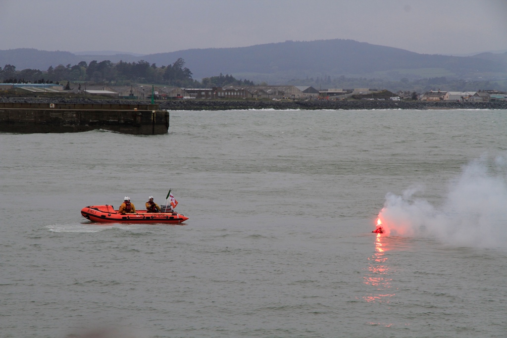 The new Wicklow D class lifeboat pictured during a simulated exercise