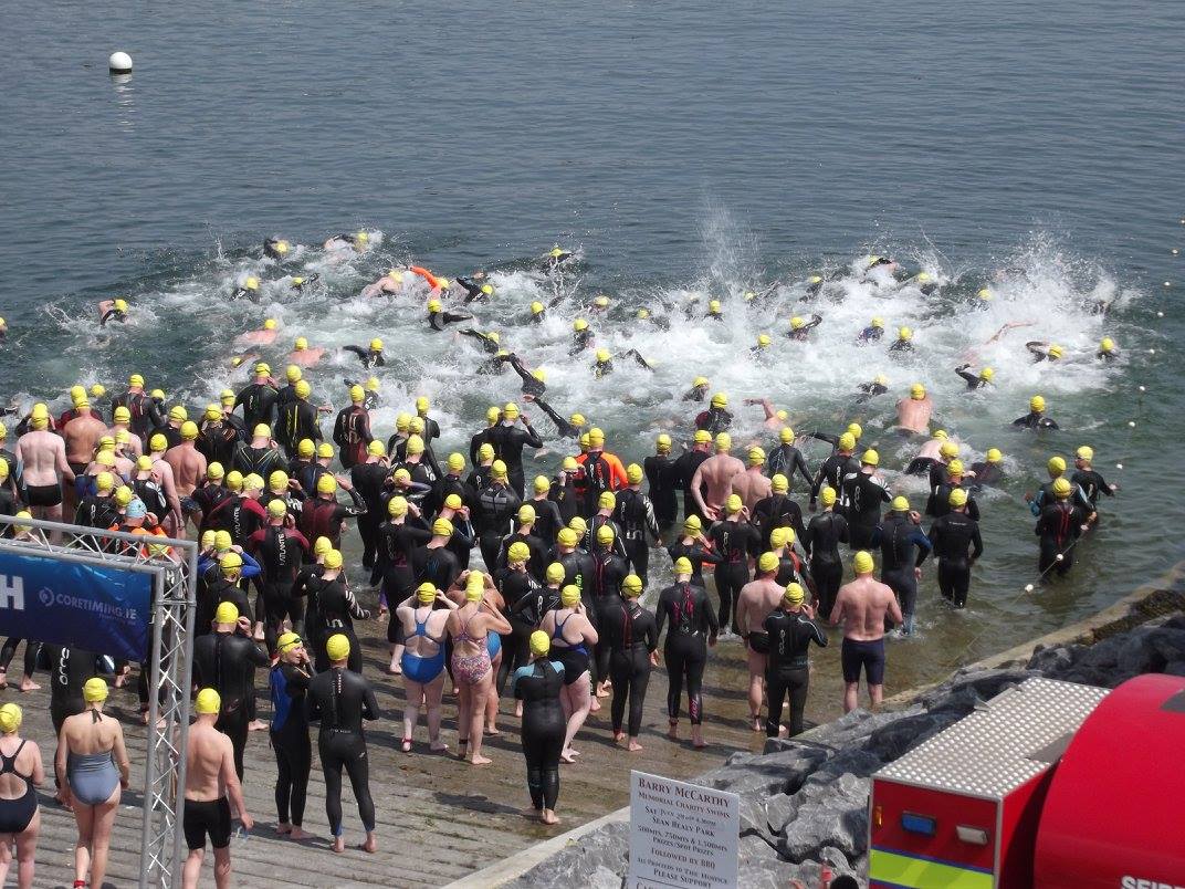 The start of the 2016 Dunmore East RNLI open water swim