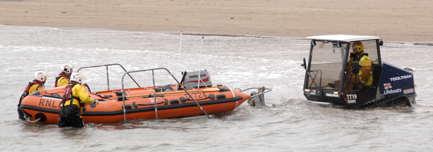 The inshore lifeboat is recovered