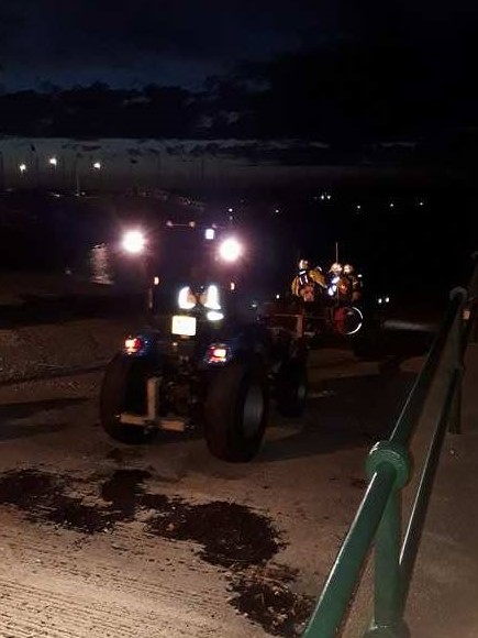 Holyhead inshore lifeboat launching on Tuesday night