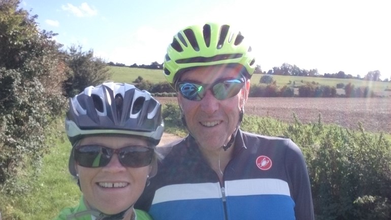 Preparing for the ride of their lives: Jon and Claire Davies.