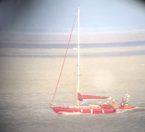 Vessel under tow by Penarth RNLI