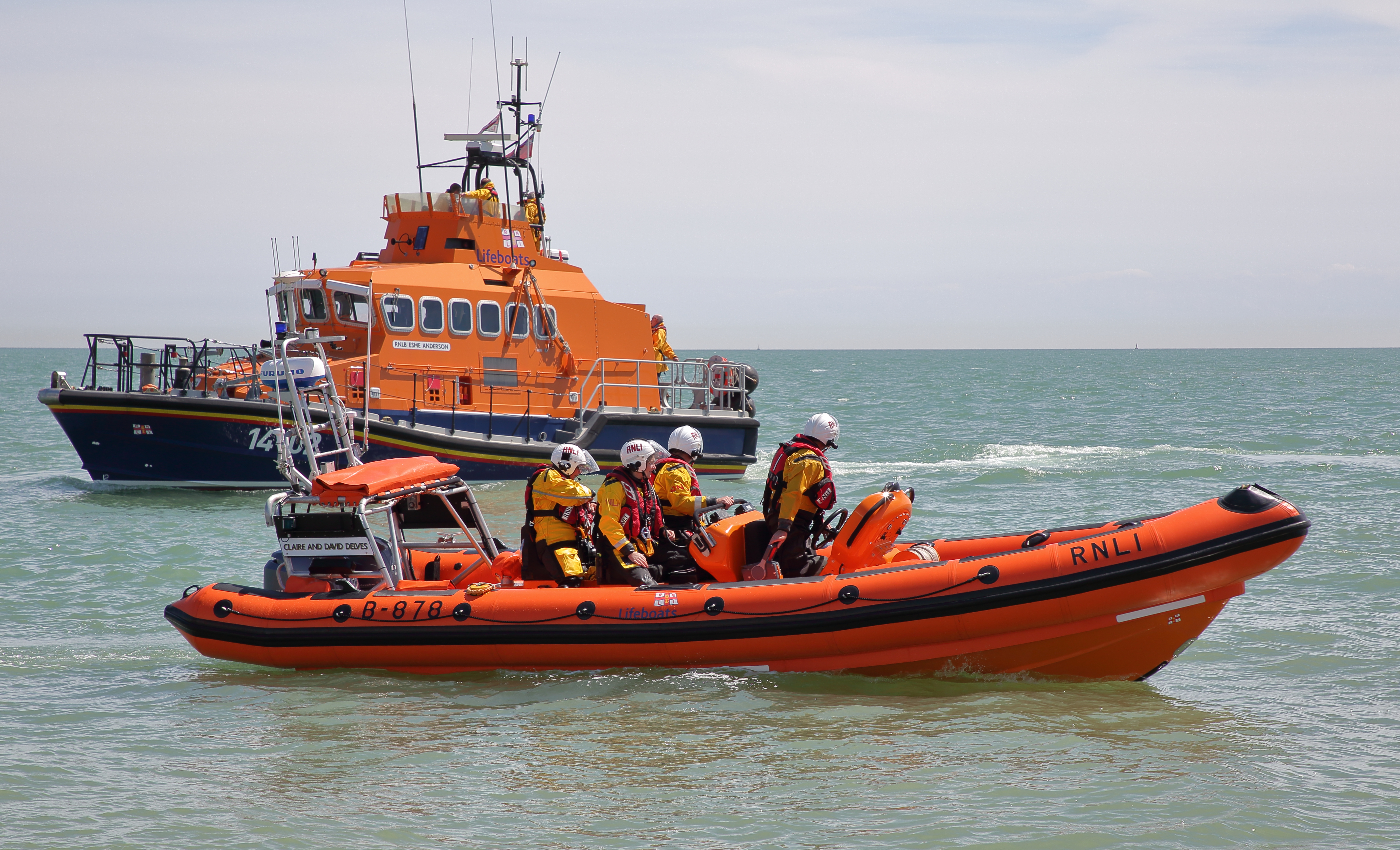 Ramsgate's lifeboats off Ramsgate Sands forSea Safety Day