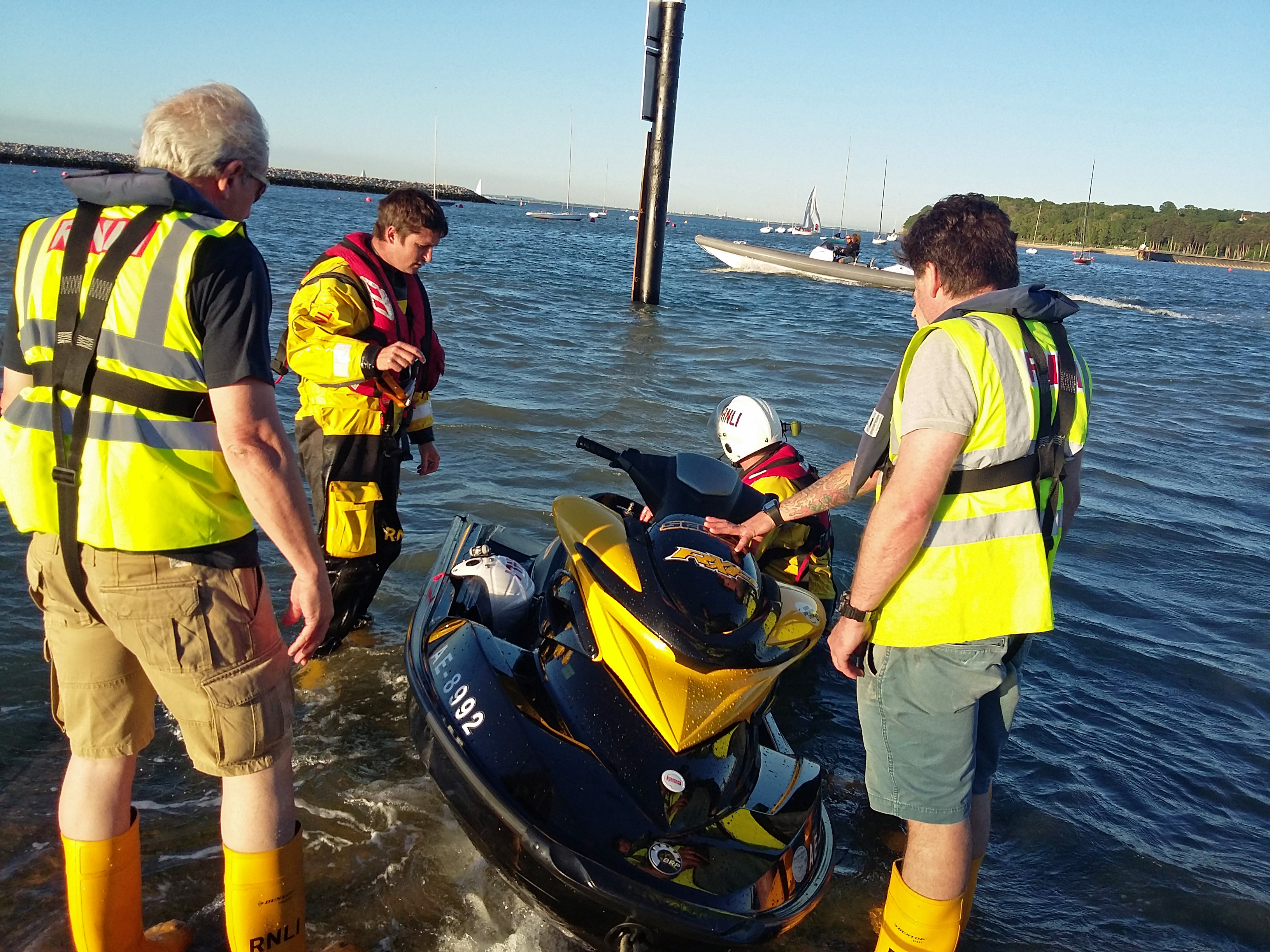 Jet-ski is recovered at Cowes.
