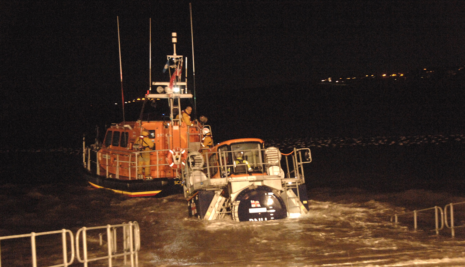 The Shannon being launched at night earlier this year