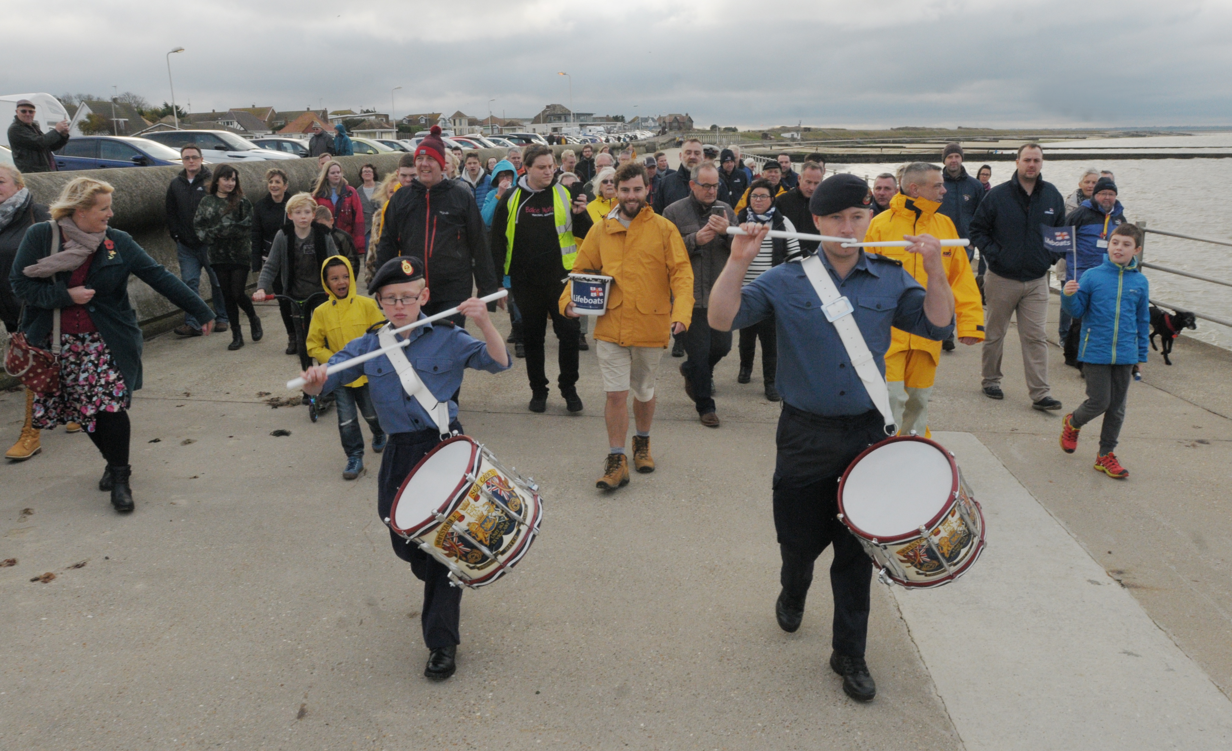 Whistable Sea Cadets Drum Corps welcome Alex home