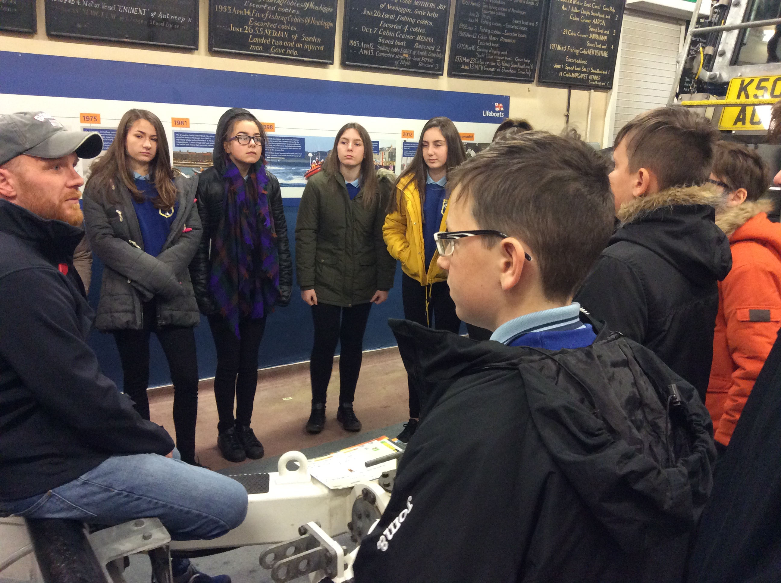 Staff and students had the opportunity to ask a range of questions on the lifeboat
