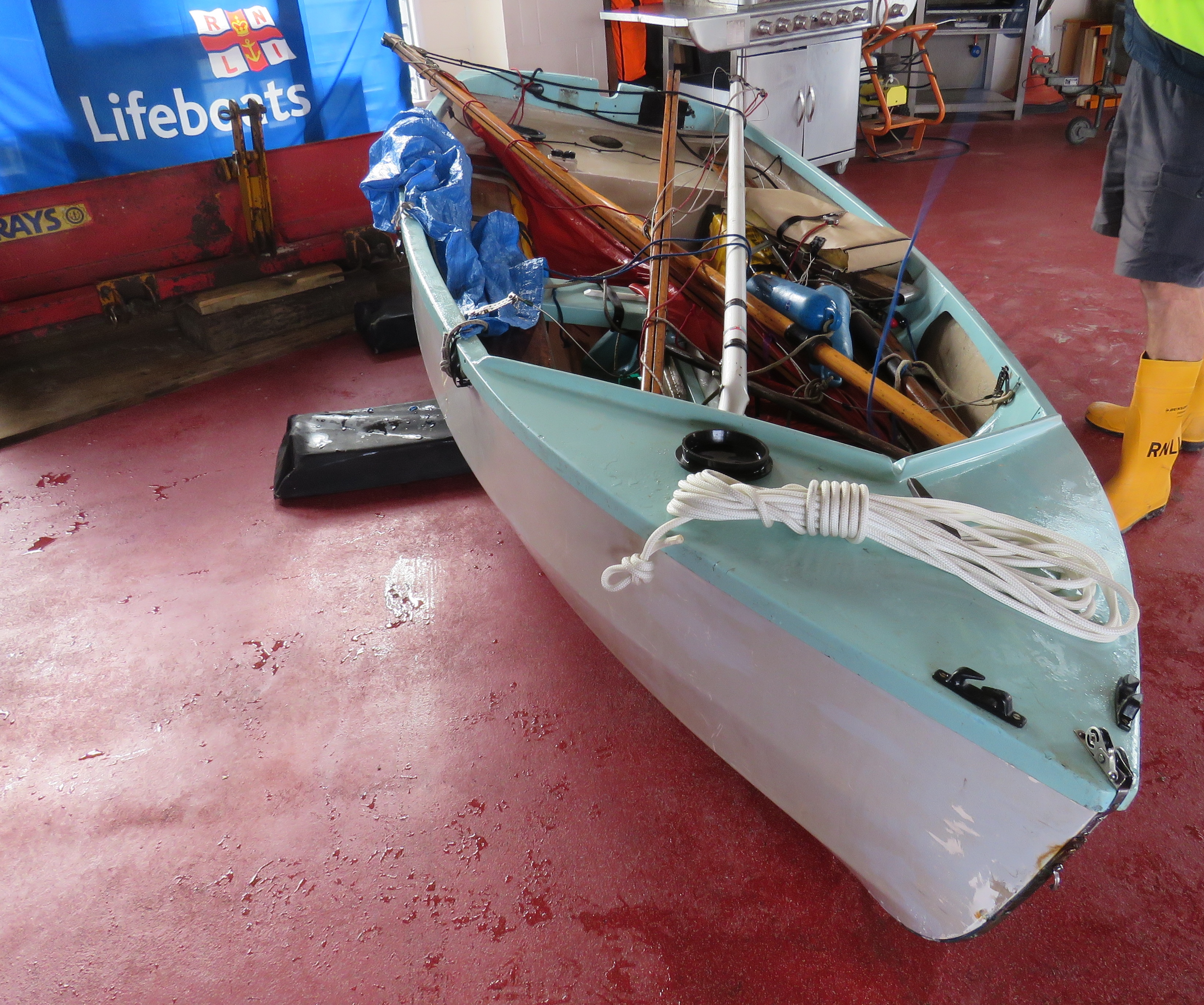 Old style Gull dinghy in which the casualty capsized.