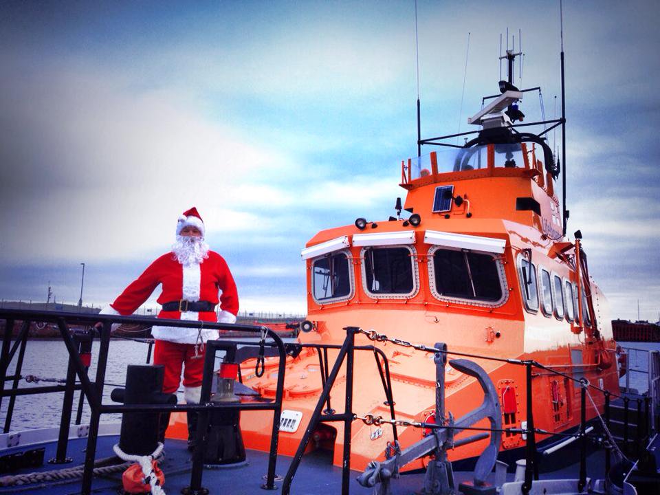 Santa aboard Troon all weather lifeboat