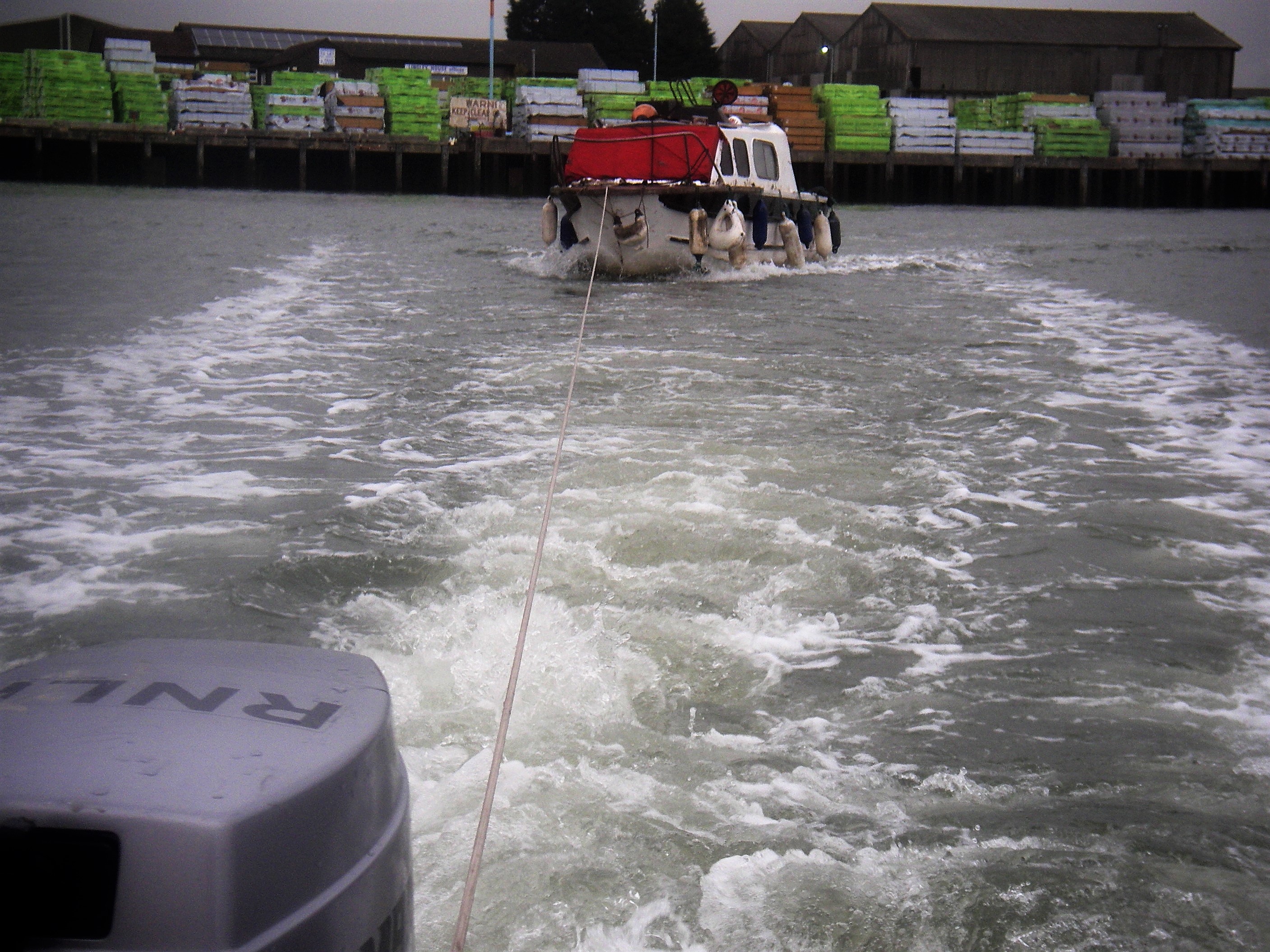 The ILB towed the leaking riverboat to a safe mooring where it could be dried out at low water.