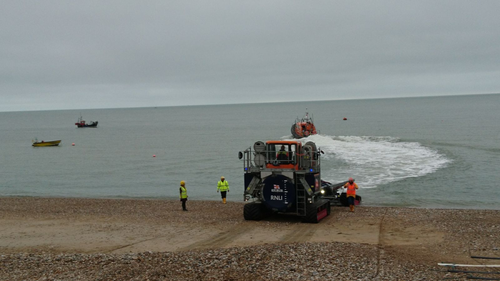 Selsey lifeboat launching