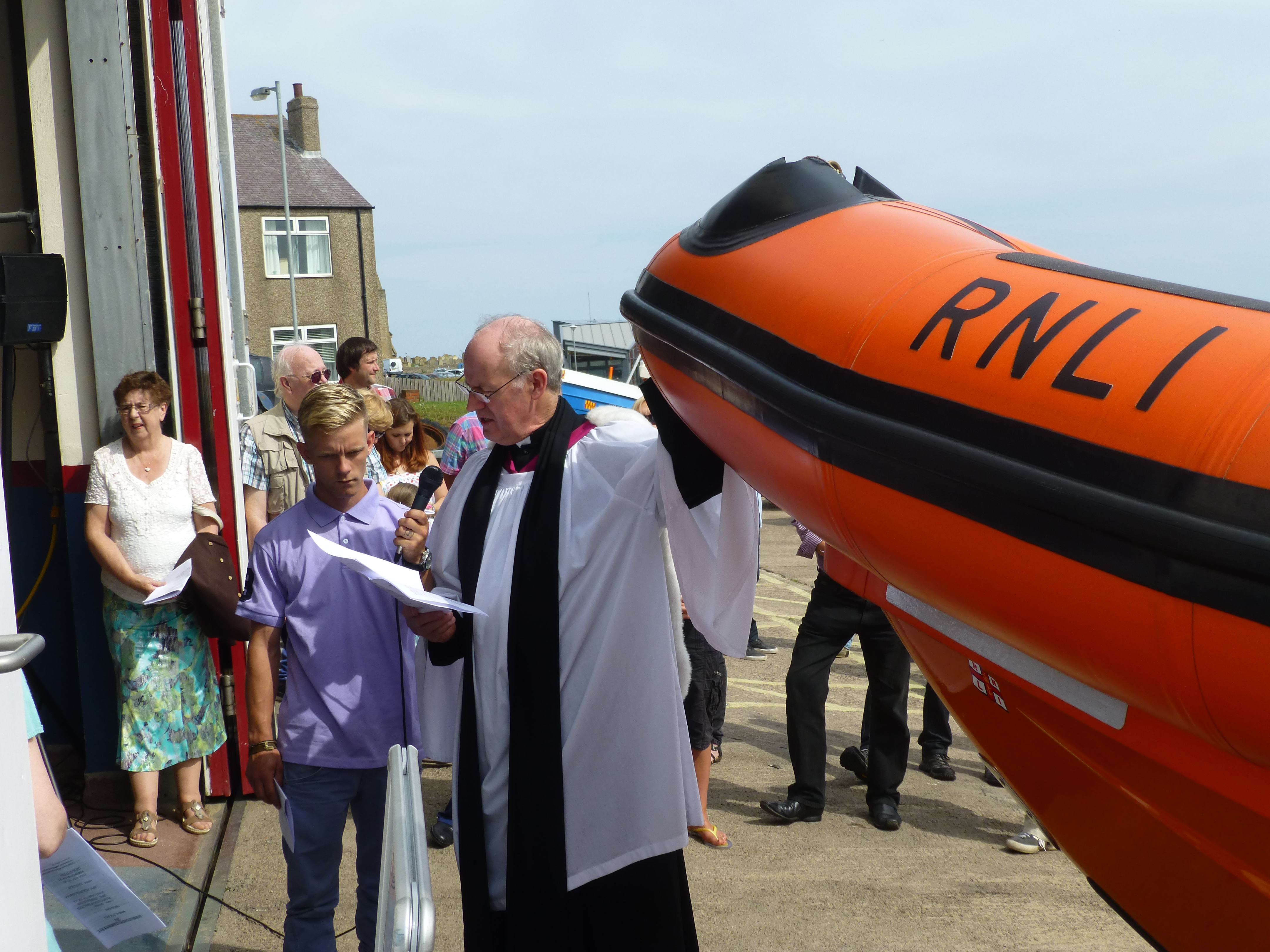 Peter blessing the lifeboat at the annual Blessing service