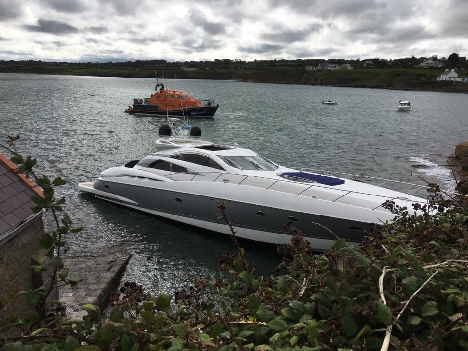 Tamar lifeboat arrives on scene with motor yacht