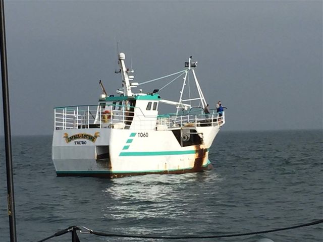 The Emma Louise shortly before being taken in tow