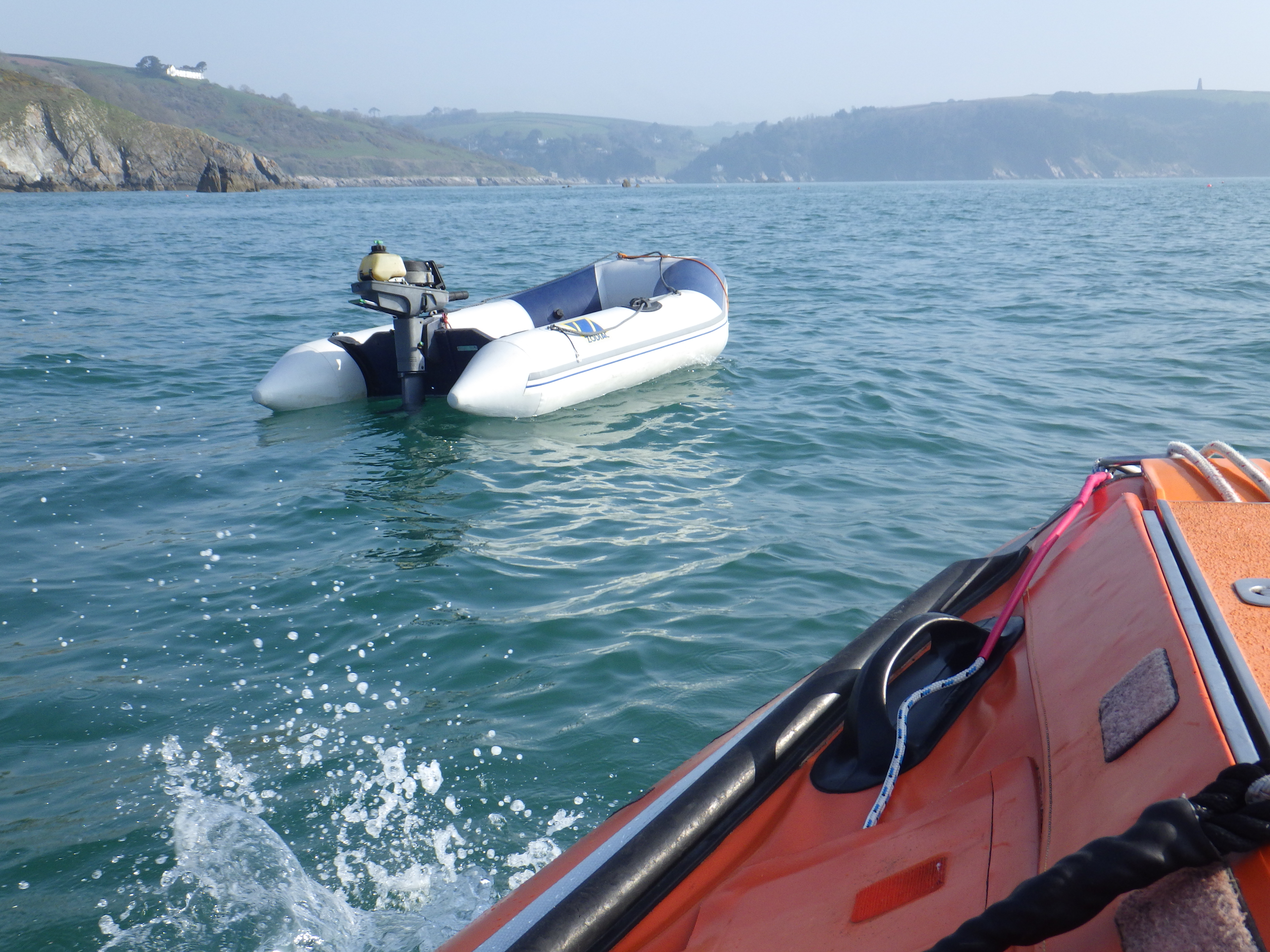 An empty yact tender was found drifting in Start Bay