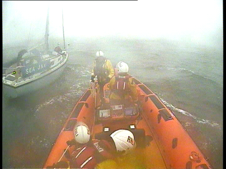 An image taken from the lifeboat camera towards the casualty