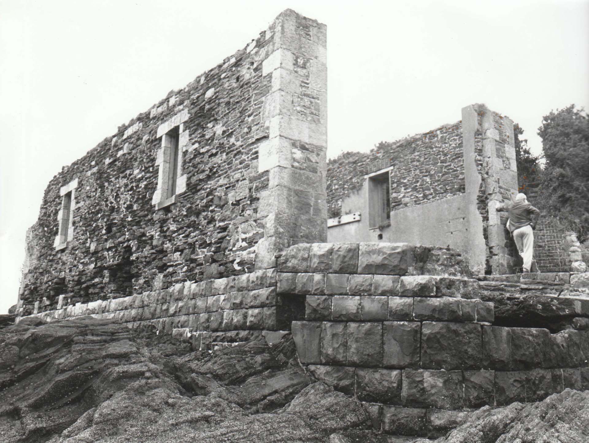 The ruins of Angle RNLI’s 1868 boathouse at Angle Point.