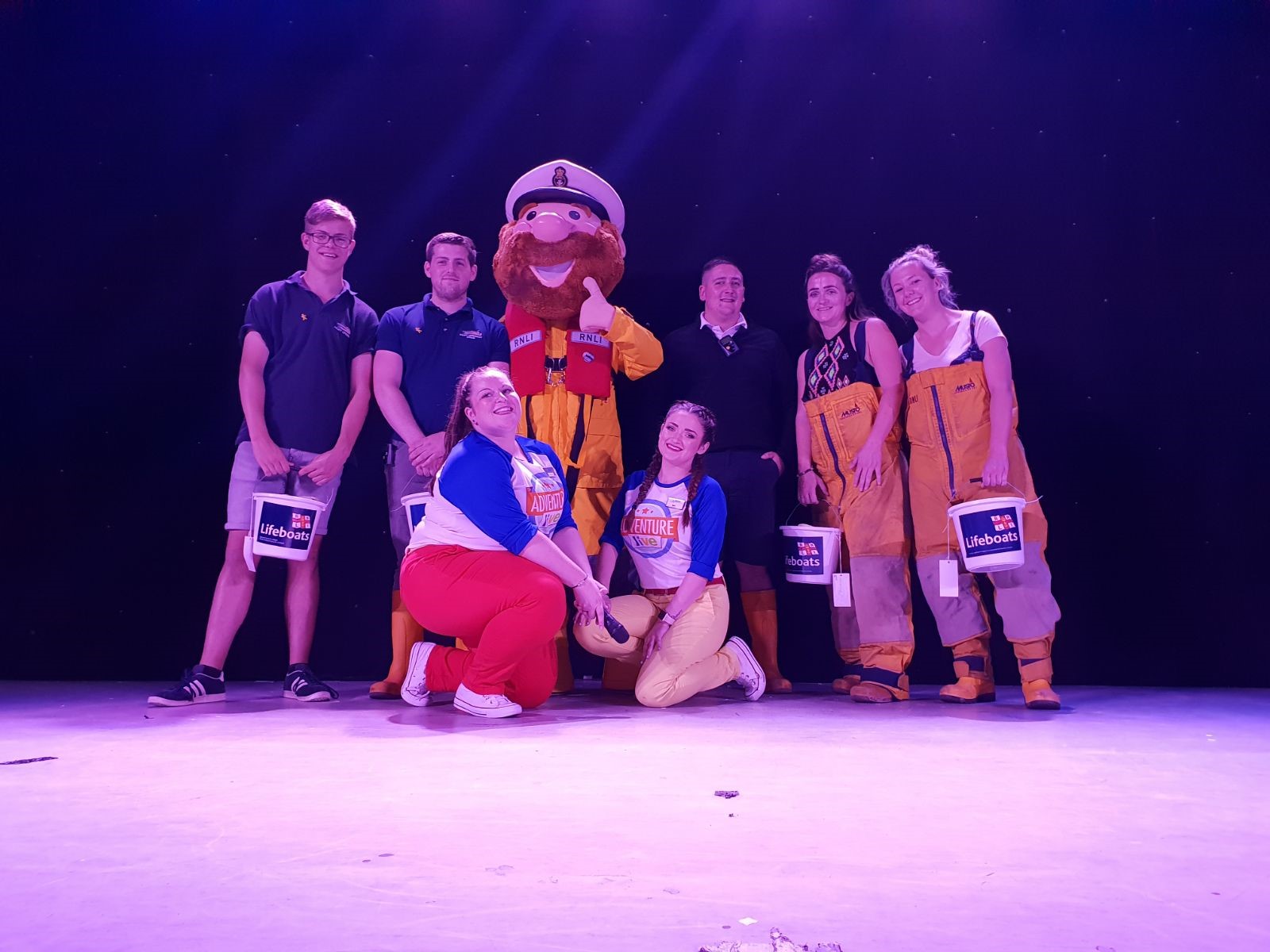 Filey Lifeboat Crew on stage at Haven Holiday's Primrose Valley