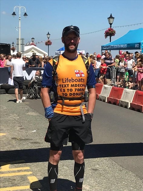 Simon Marchant Penarth crew member running around Wales