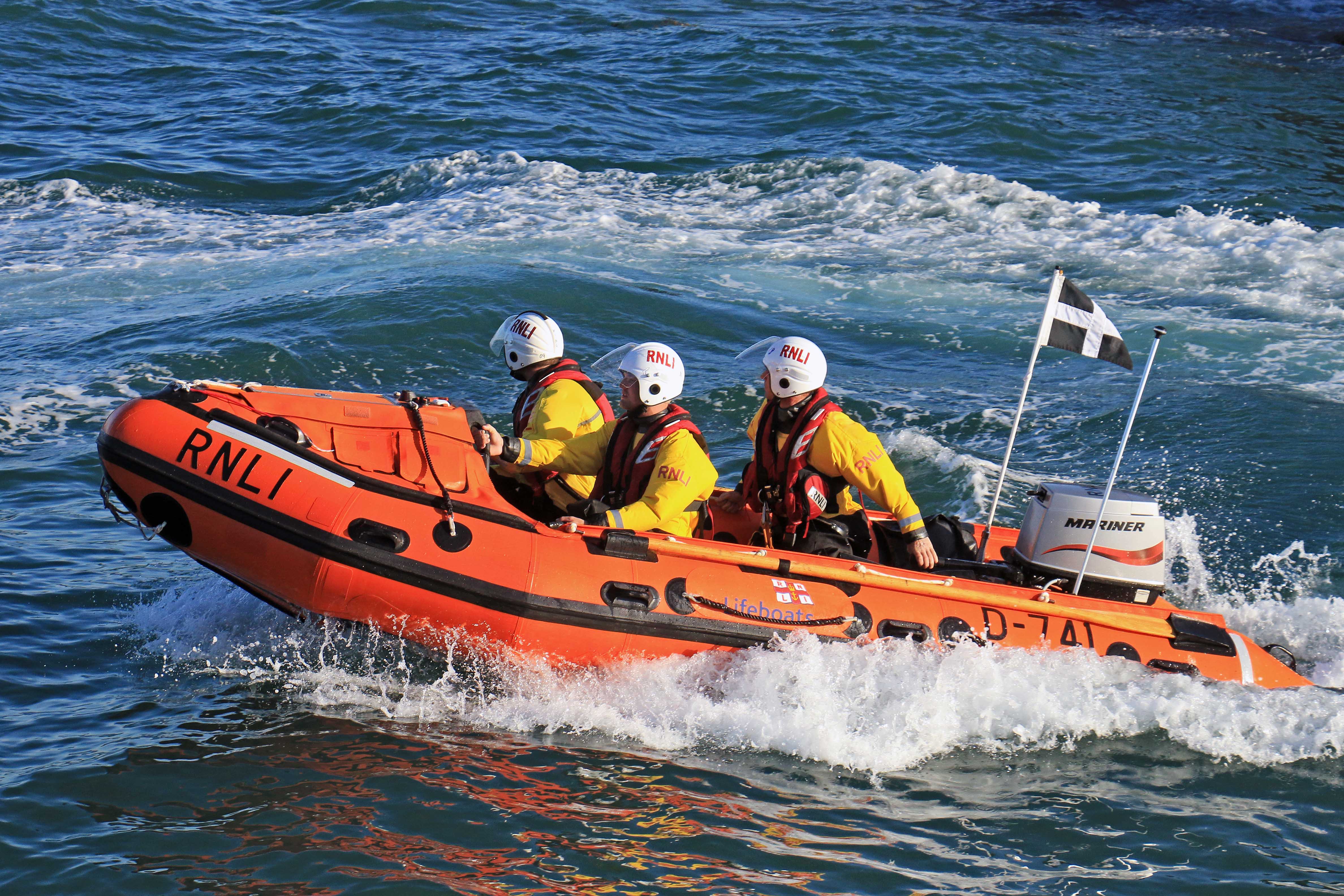 Stock image - Looe RNLI’s D Class inshore lifeboat Ollie Naismith 