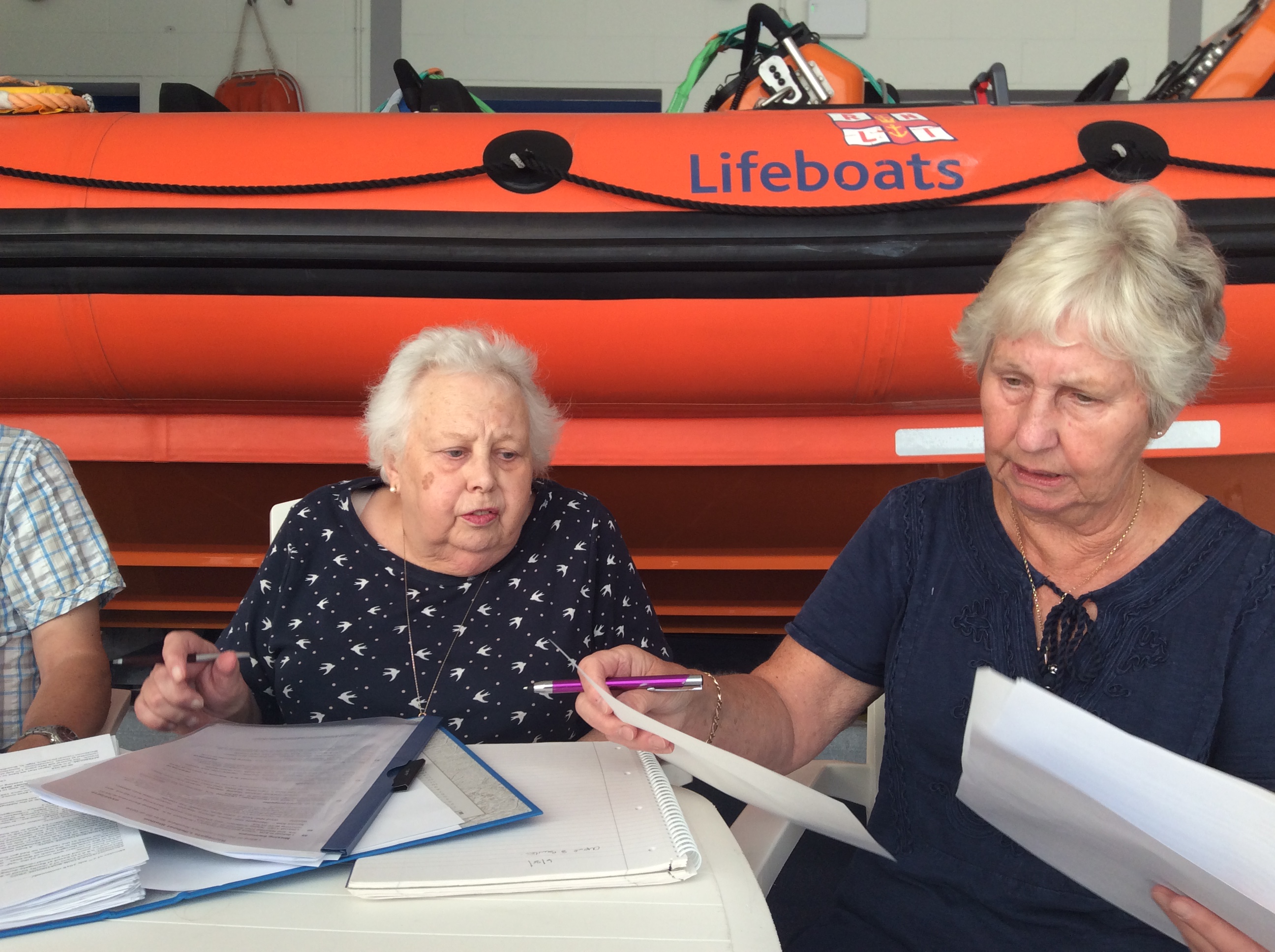 Elsie on the left, attending her last meeting, passing on her knowledge to Ramsgate's new Secretary, Jean