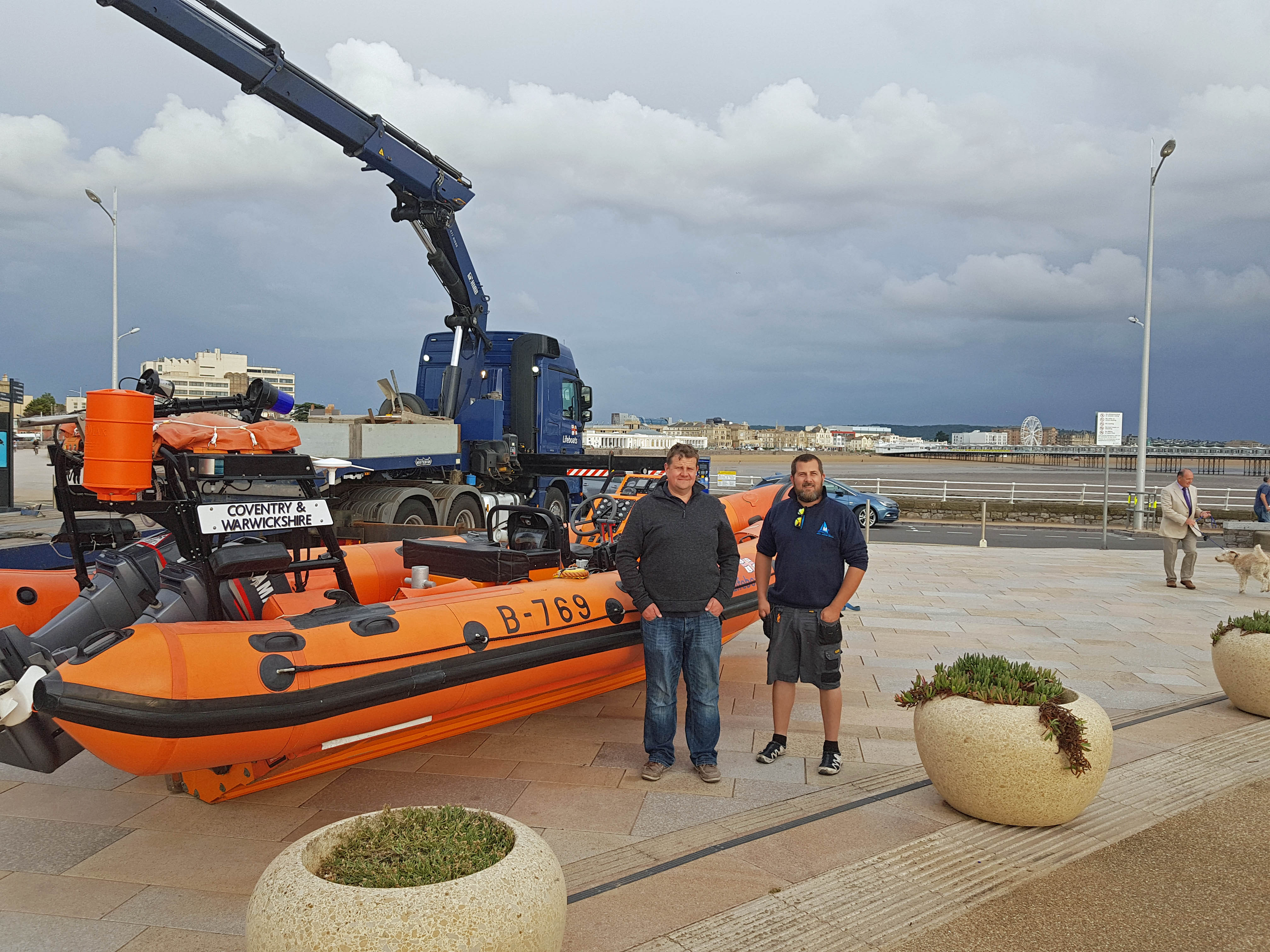 Two of the volunters who manned the lifeboat when she first arrived in Weston