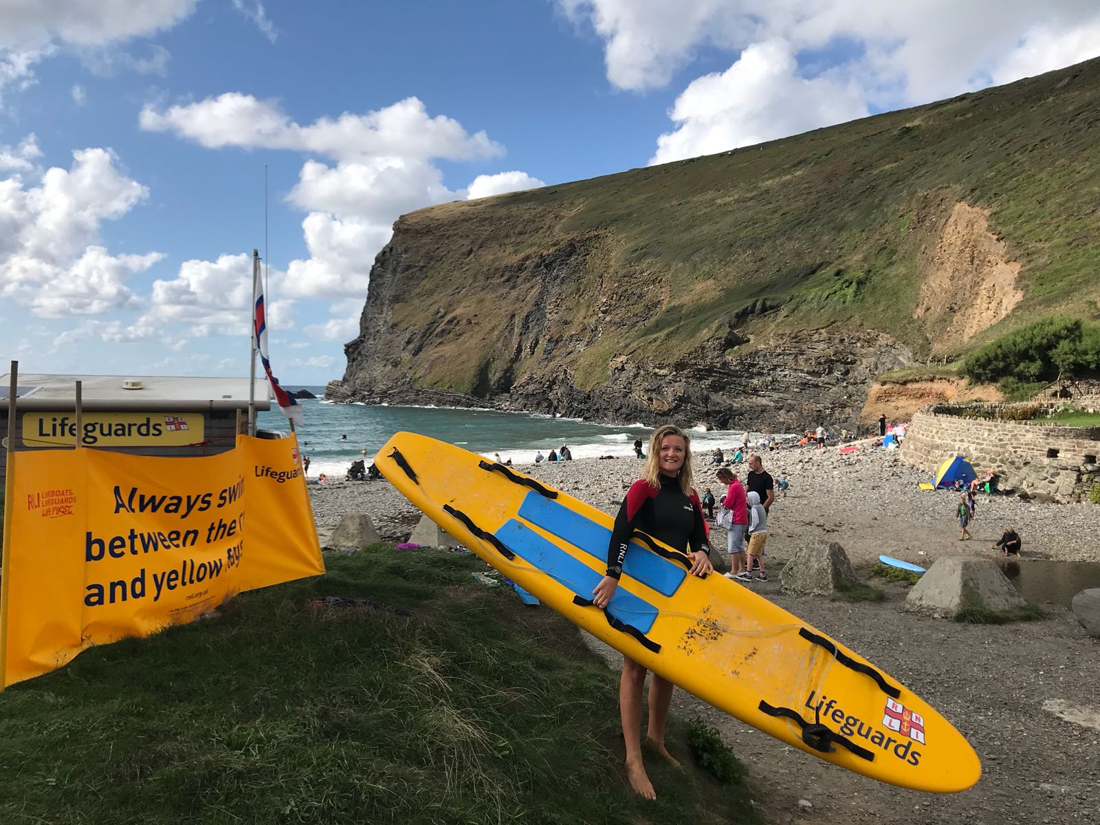 Ella Henwood, Senior RNLI Lifeguard, after this afternoon's rescue at Crackington Beach