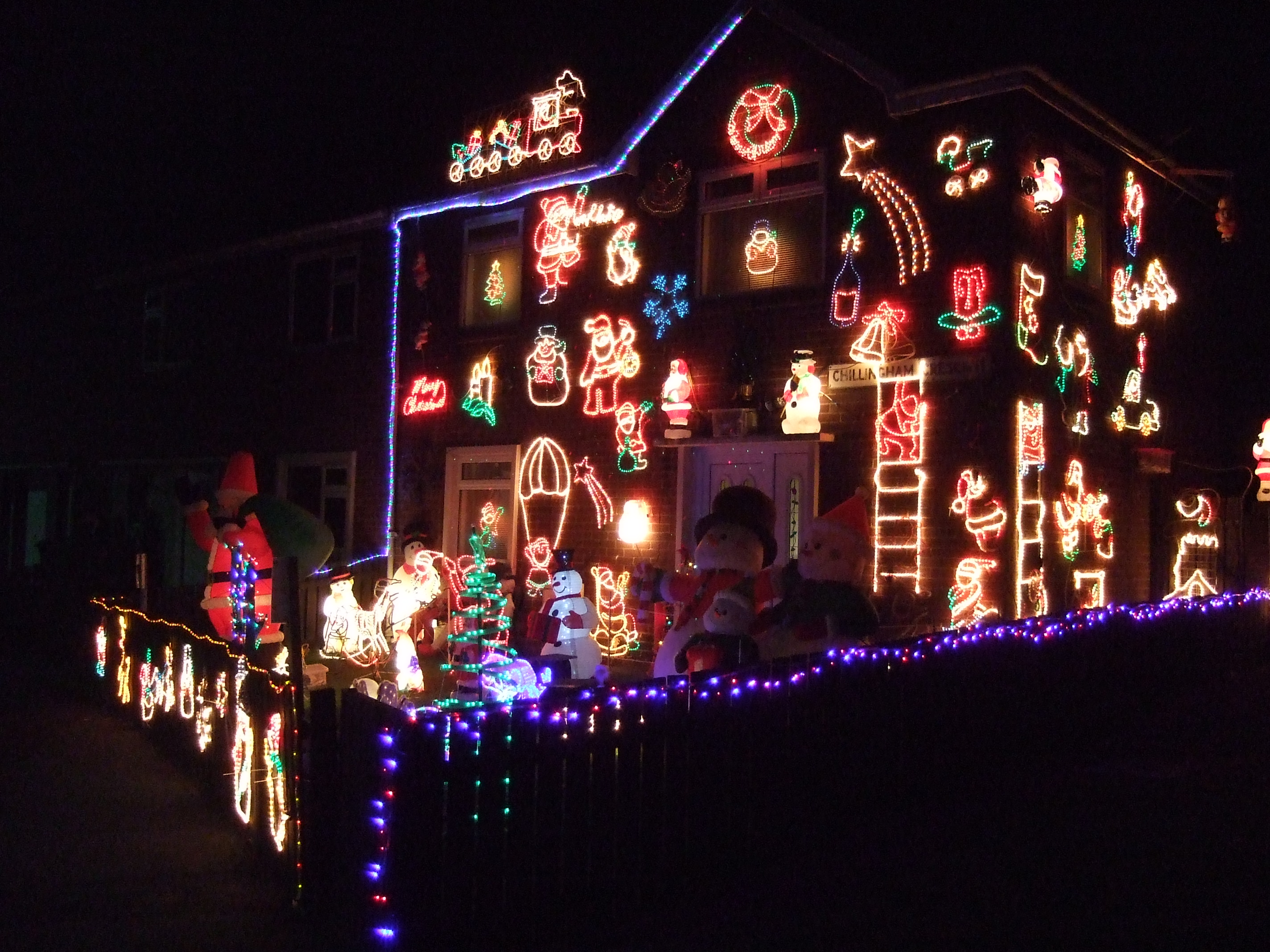 A series of photographs taken showing the huge display of lights