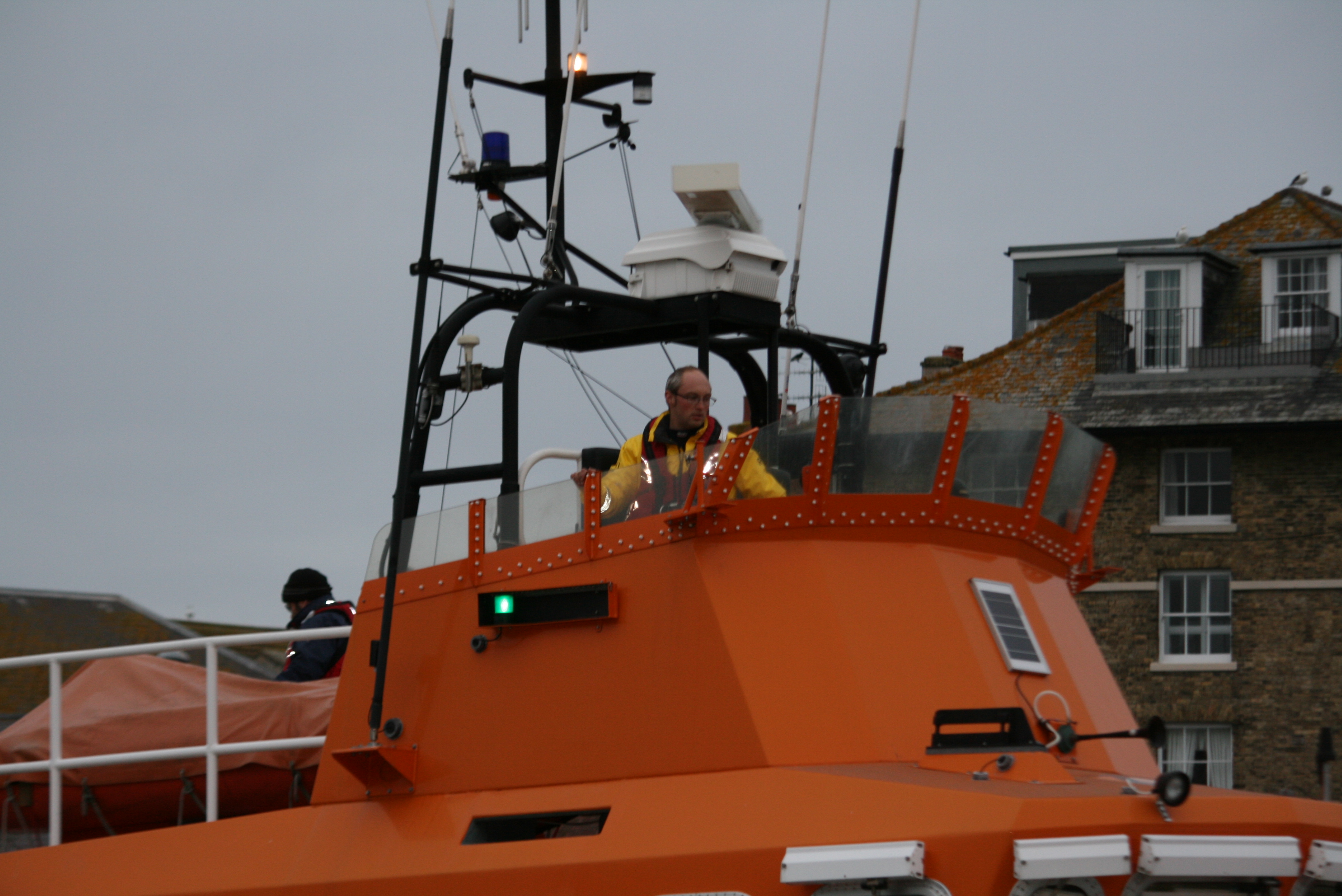 Lyle Stantiford on the bridge of the lifeboat