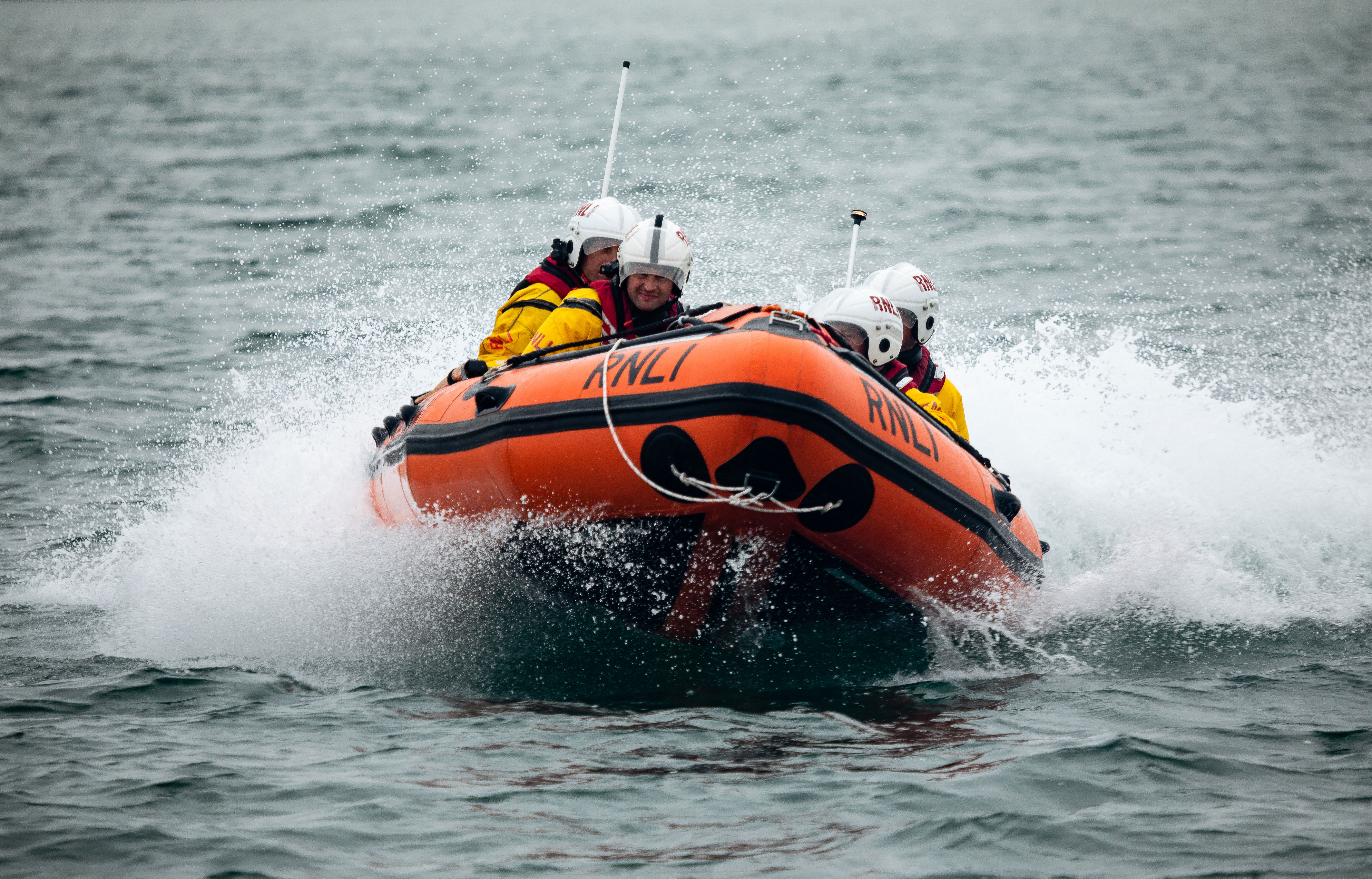 RNLI D-class lifeboat in action - similar to the decommissioned one that Royal College of Art students used in their project