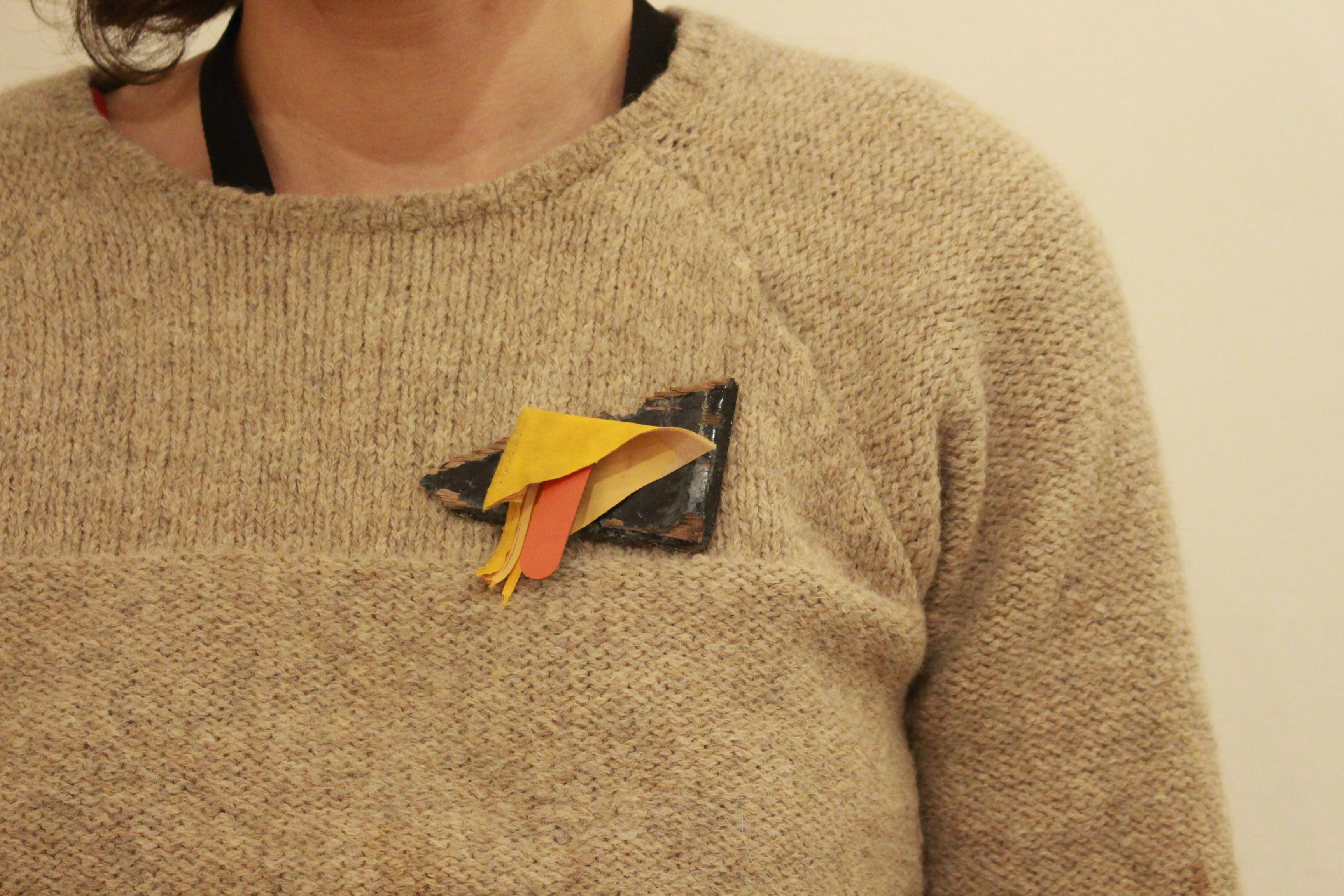 One of the Royal College of Art students' concept design for a brooch made from non-recyclable materials