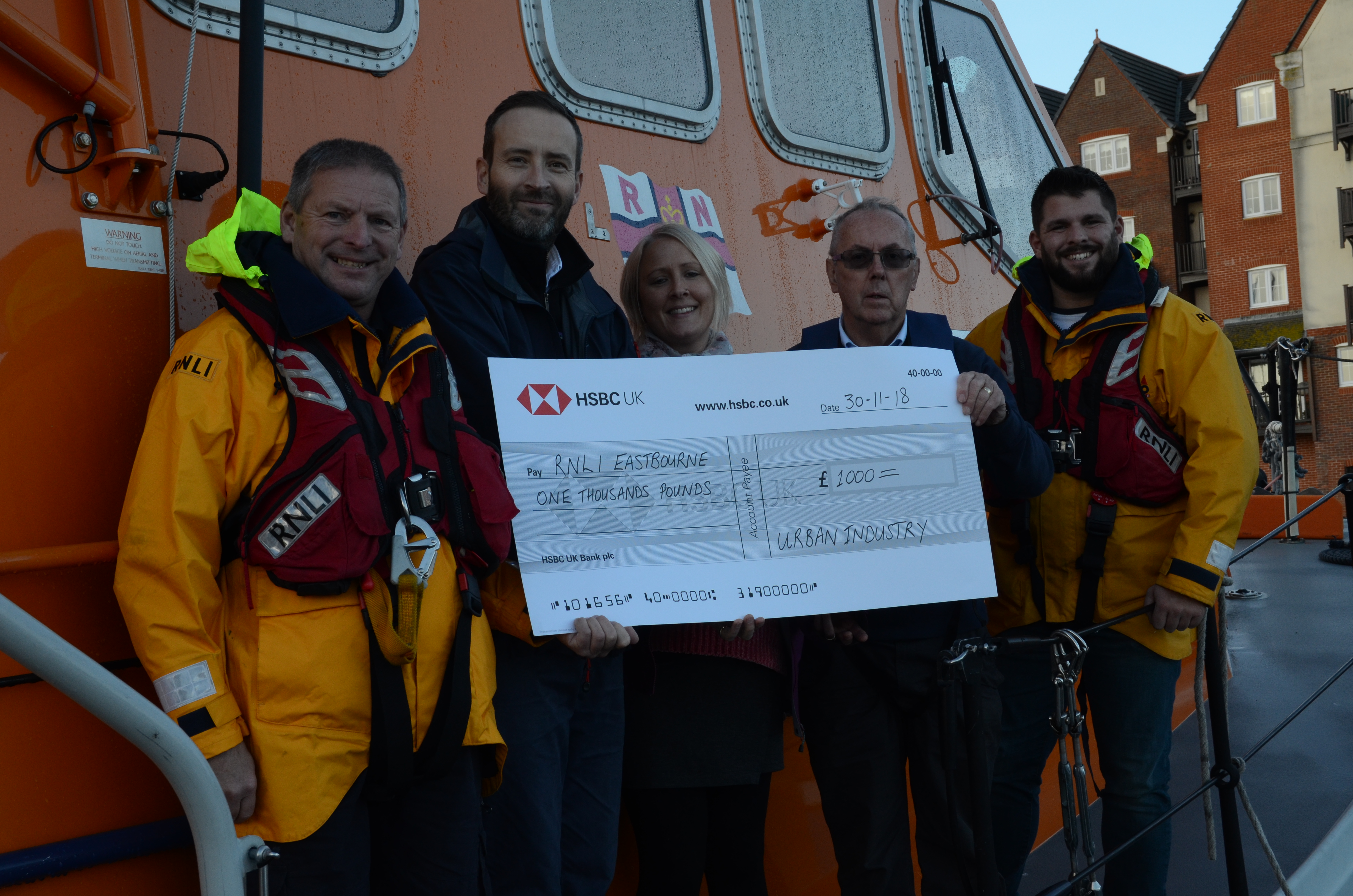 Cheque presentation aboard Diamond Jubilee