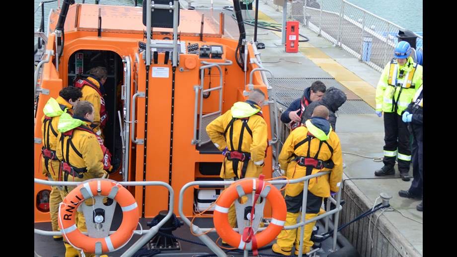Dungeness Lifeboat in Sovereign Harbour, Eastbourne
