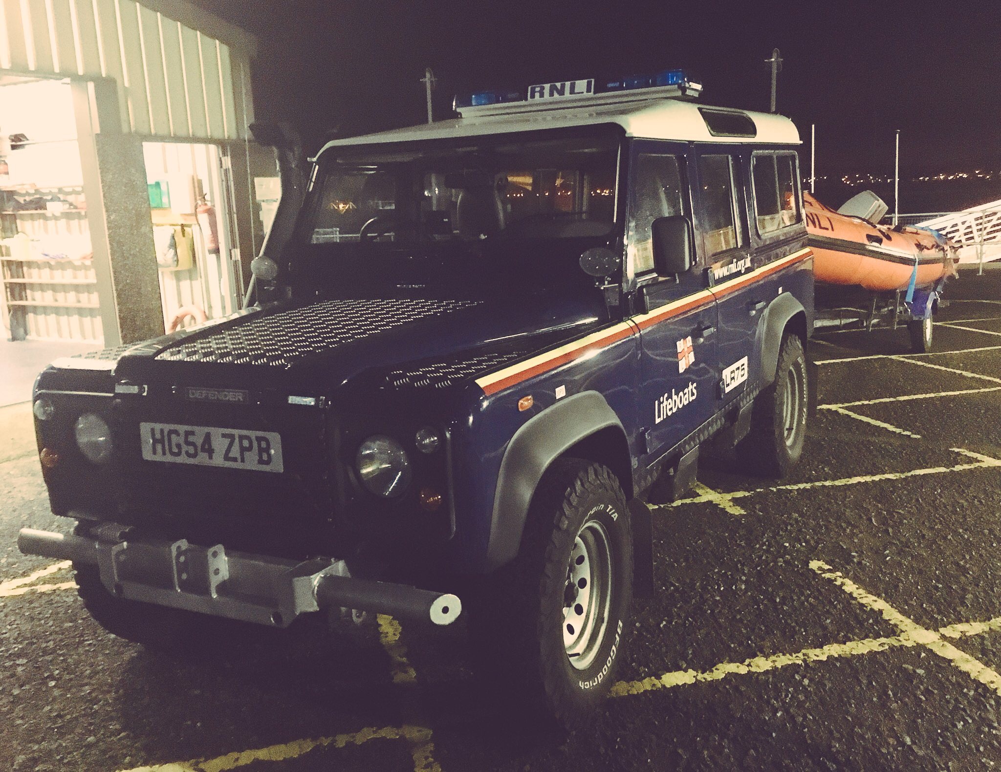 Troon inshore lifeboat and Land Rover