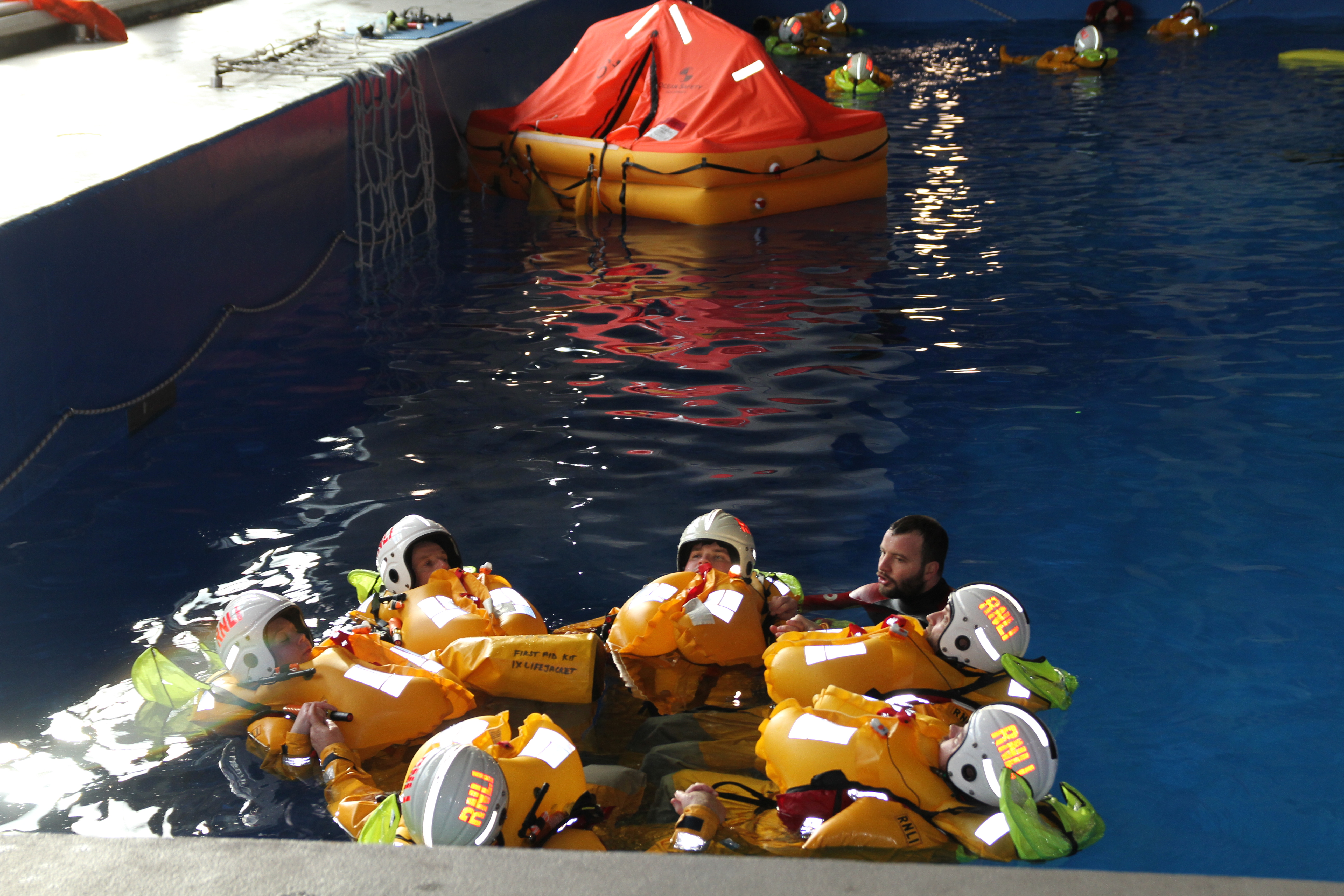 Team survival swimming exercise