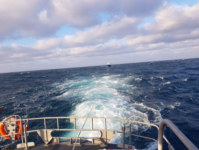 Migdale under tow